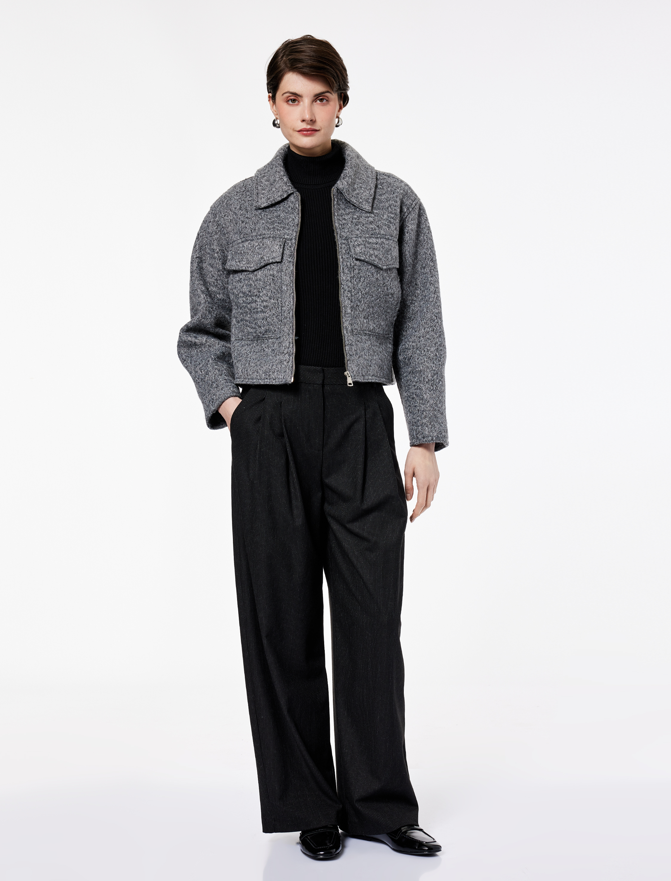   Viskon Karışımlı Normal Bel Geniş Paça Cep Detaylı Palazzo Pantolon