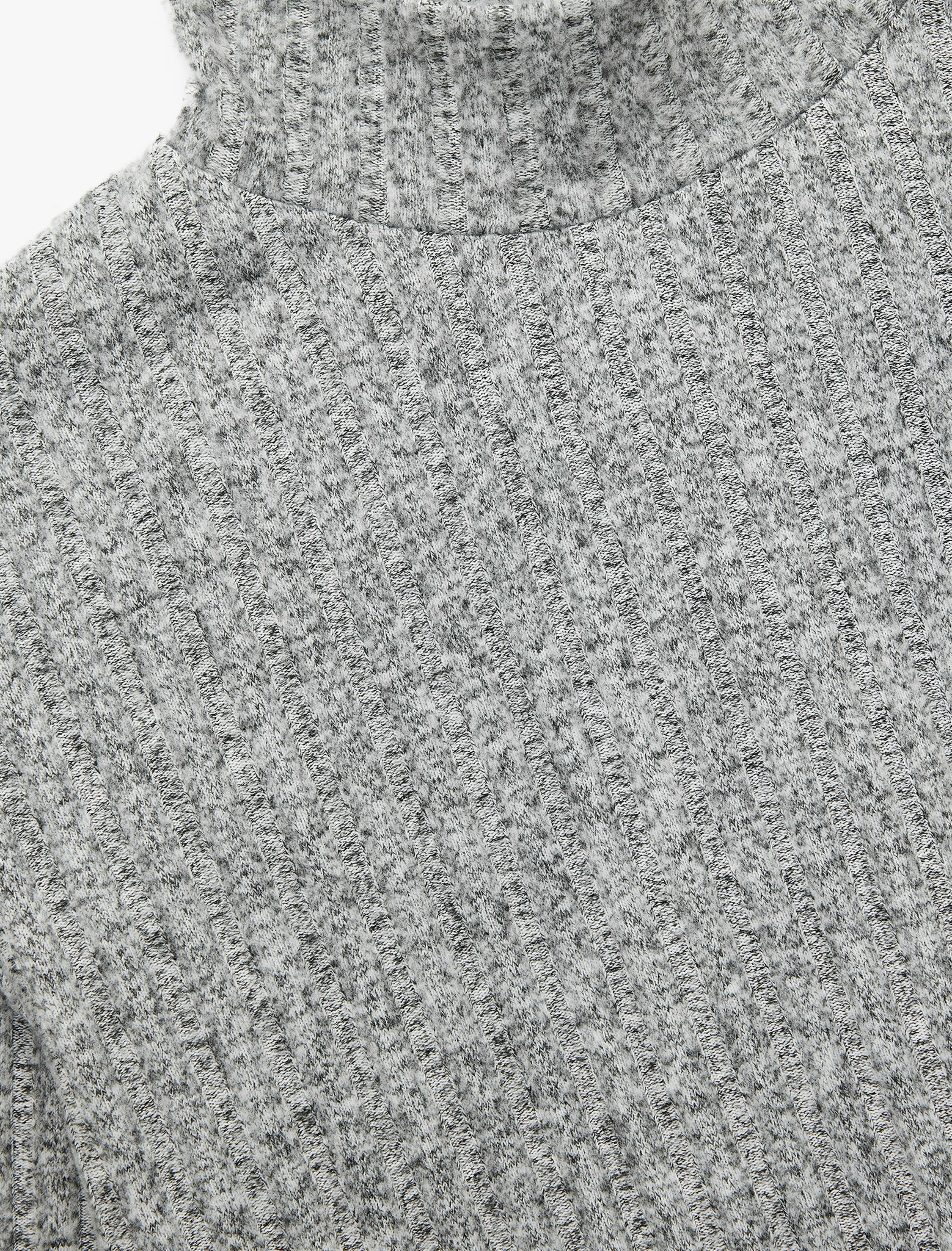   Slim Fit Kaşkorse Uzun Kollu Dik Yaka Crop Tişört