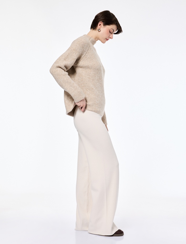  Koton X Sibil Çetinkaya - Düz Bol Paça Triko Pantolon