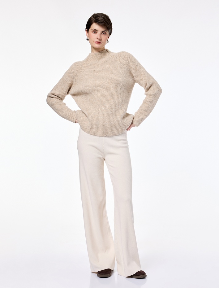 Koton X Sibil Çetinkaya - Düz Bol Paça Triko Pantolon
