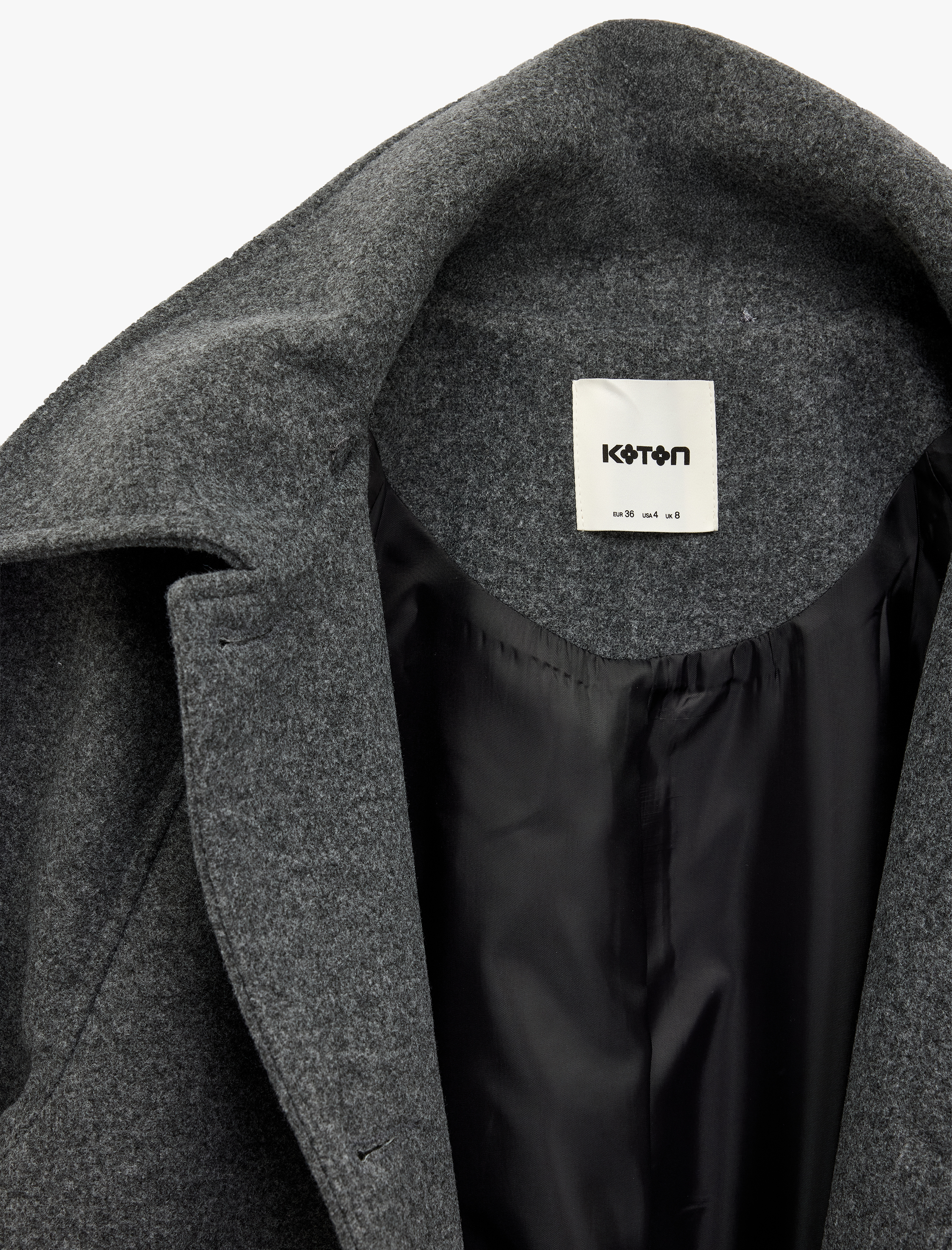   Uzun Kollu Cepli Kruvaze Kısa Kaşe Kaban