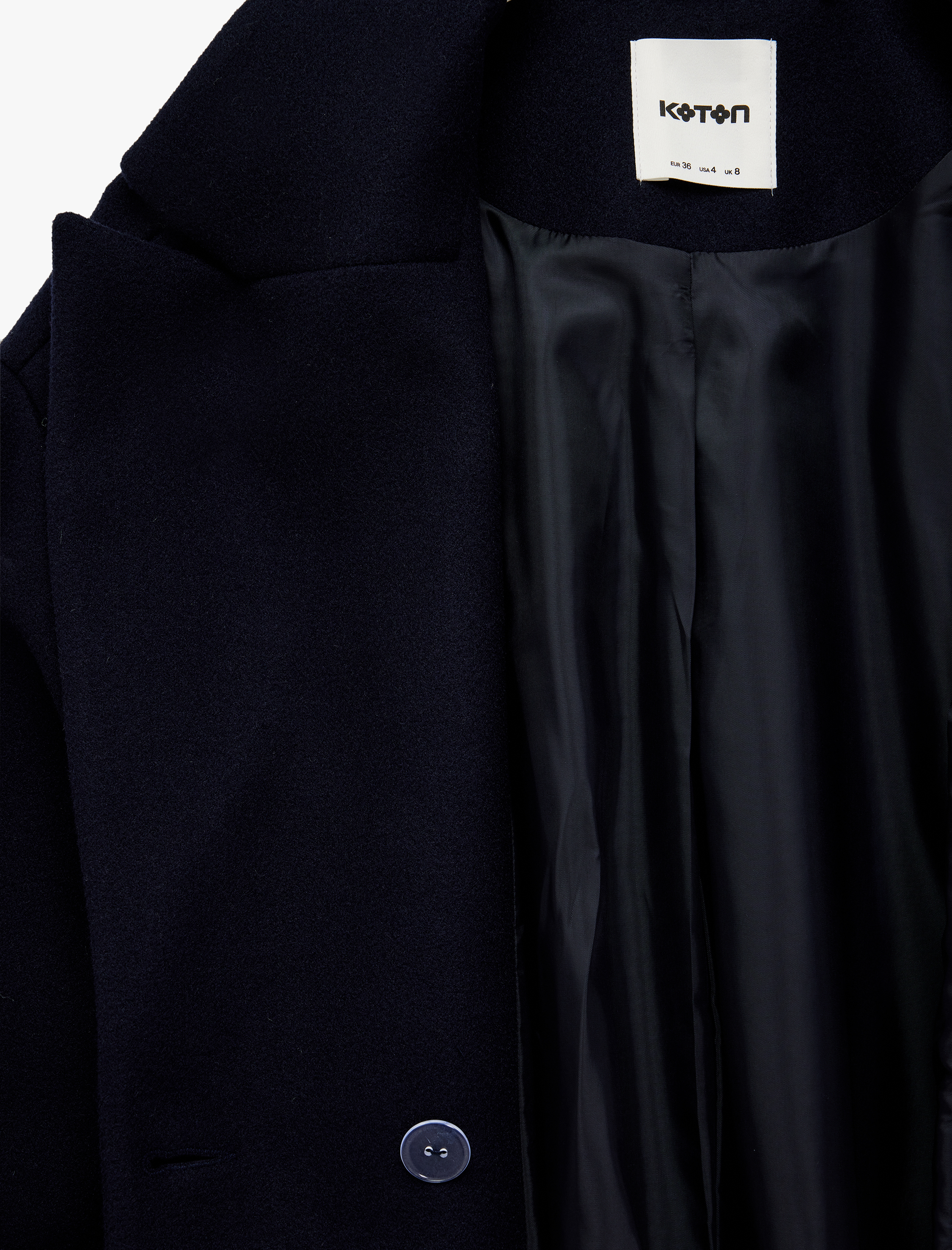   Cepli Kruvaze Uzun Kollu Kemerli Kaşe Kaban