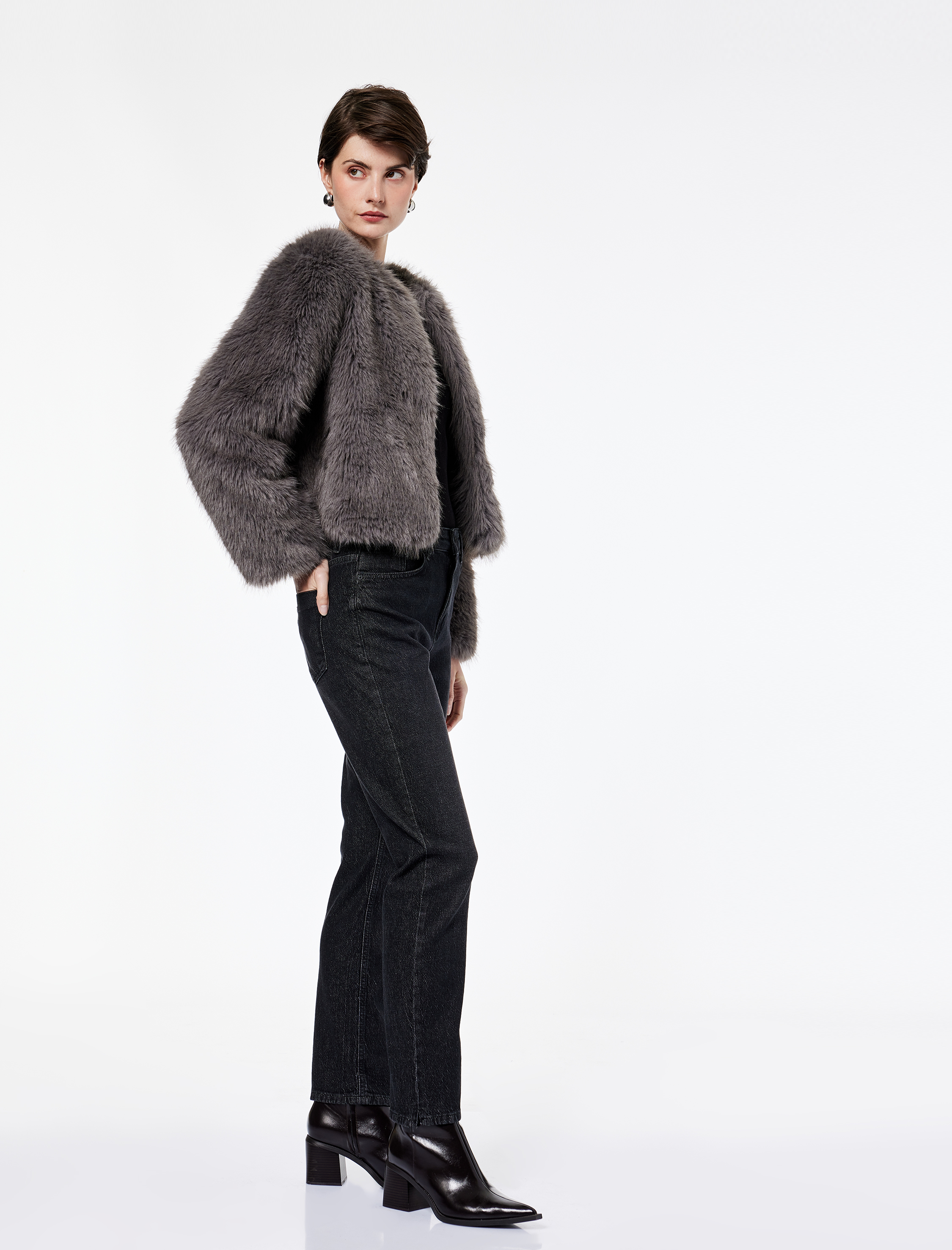   Yüksek Bel Dar Kalıp Düz Paça Pamuklu Jean Pantolon - Slim Straight Fit Jean