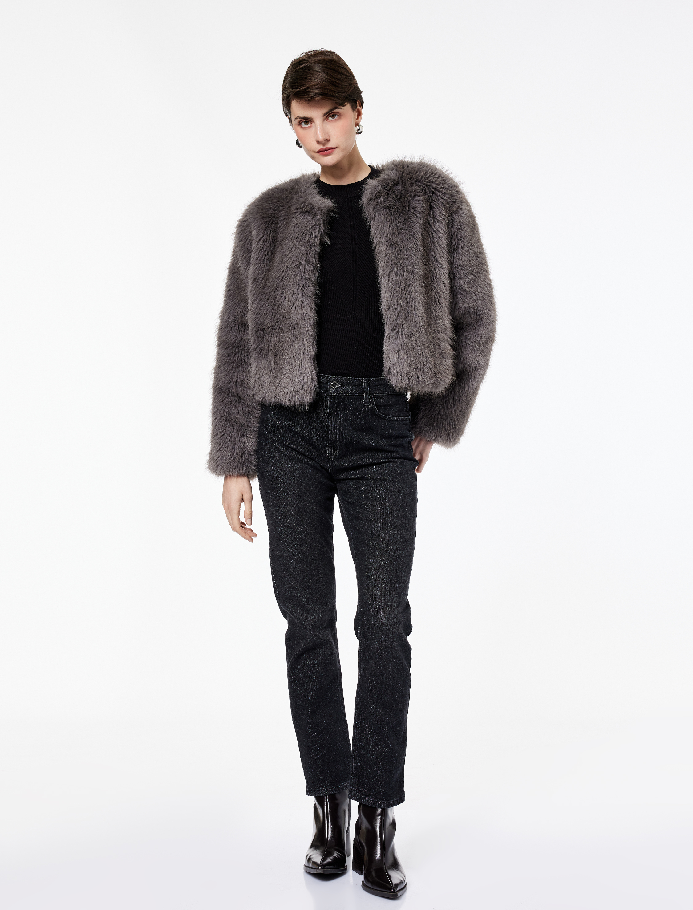   Yüksek Bel Dar Kalıp Düz Paça Pamuklu Jean Pantolon - Slim Straight Fit Jean