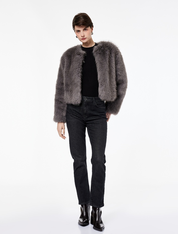  Yüksek Bel Dar Kalıp Düz Paça Pamuklu Jean Pantolon - Slim Straight Fit Jean