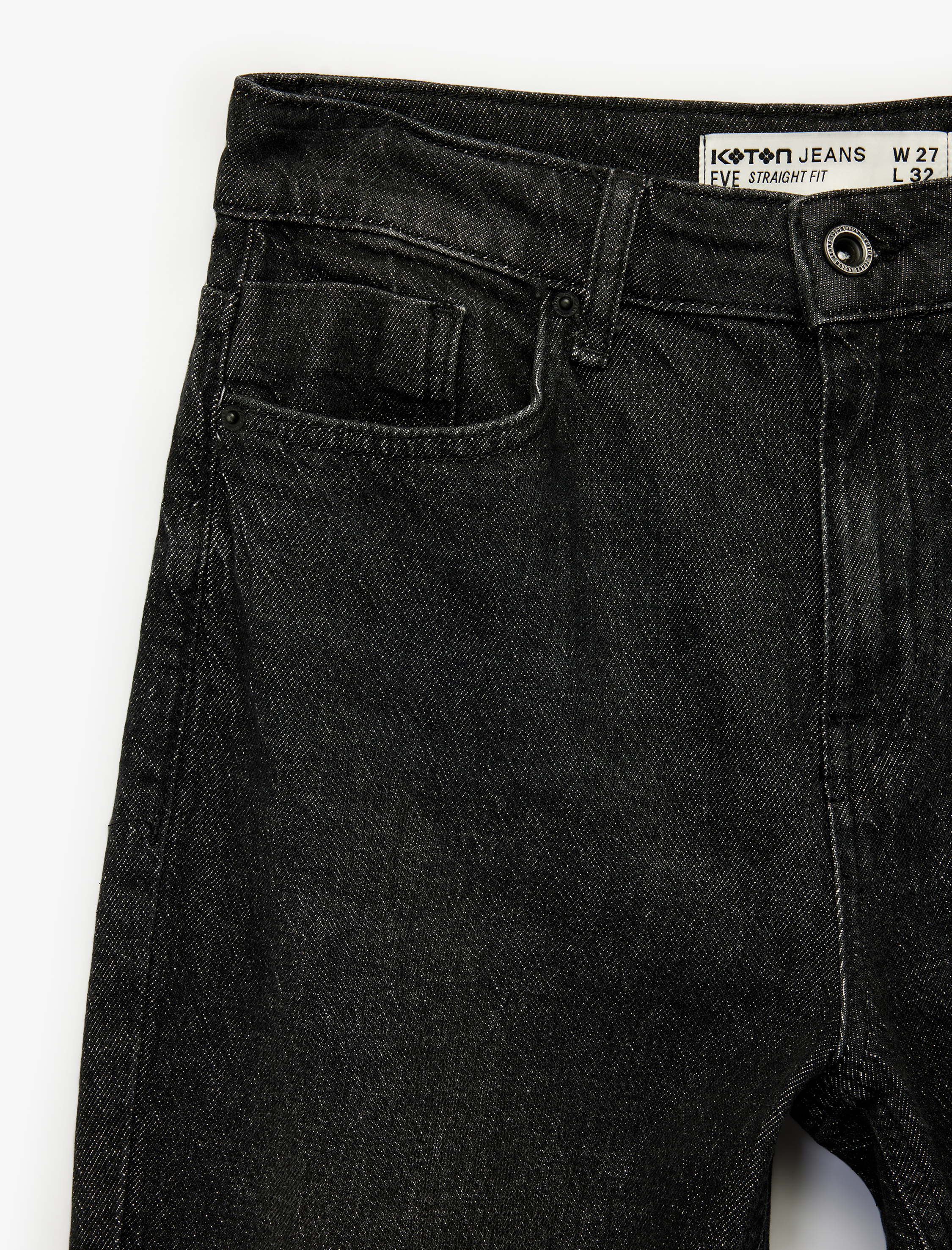   Yüksek Bel Dar Kalıp Düz Paça Pamuklu Jean Pantolon - Slim Straight Fit Jean