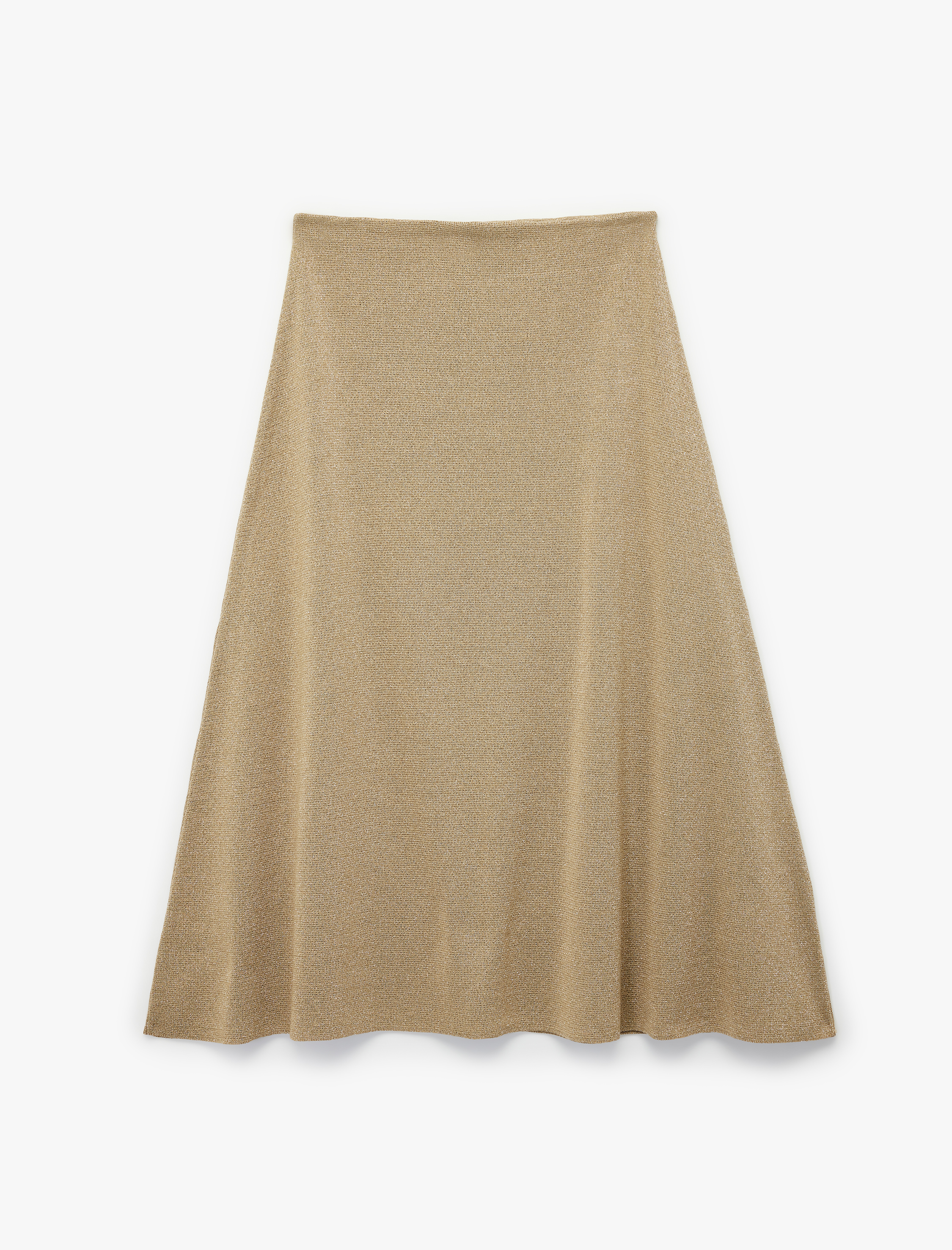   Standart Bel Simli Parıltılı Uzun Kloş Triko Etek