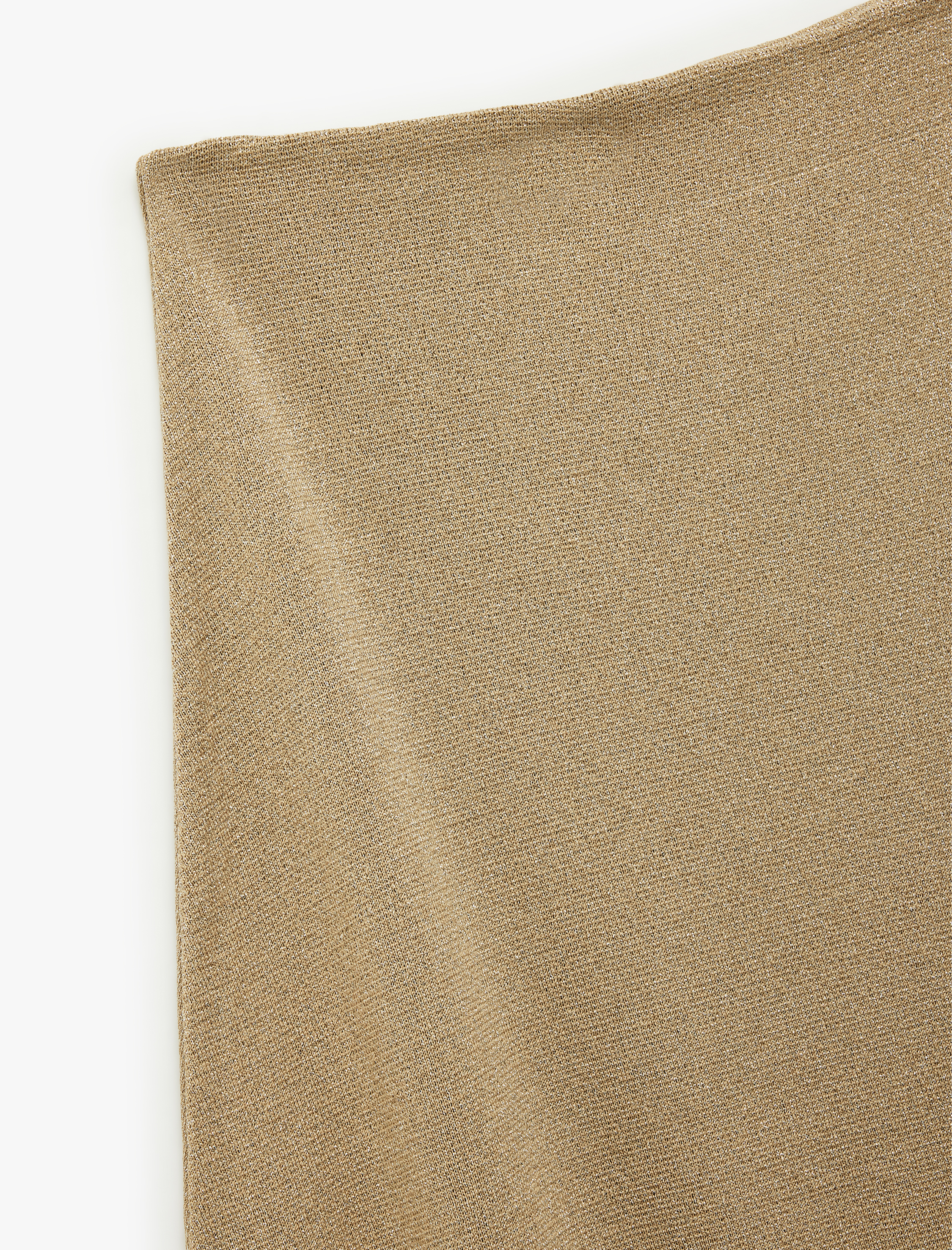   Standart Bel Simli Parıltılı Uzun Kloş Triko Etek