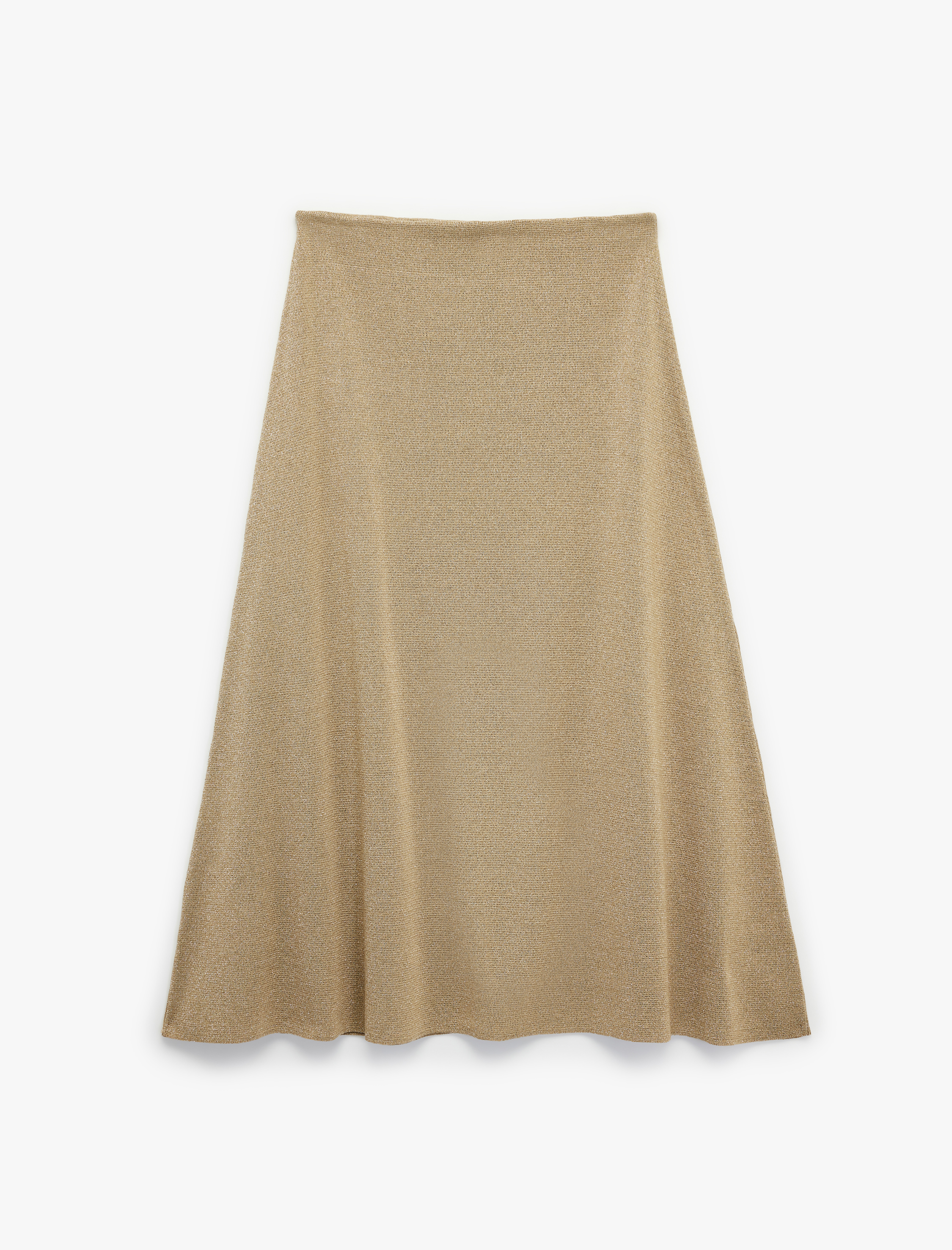   Standart Bel Simli Parıltılı Uzun Kloş Triko Etek