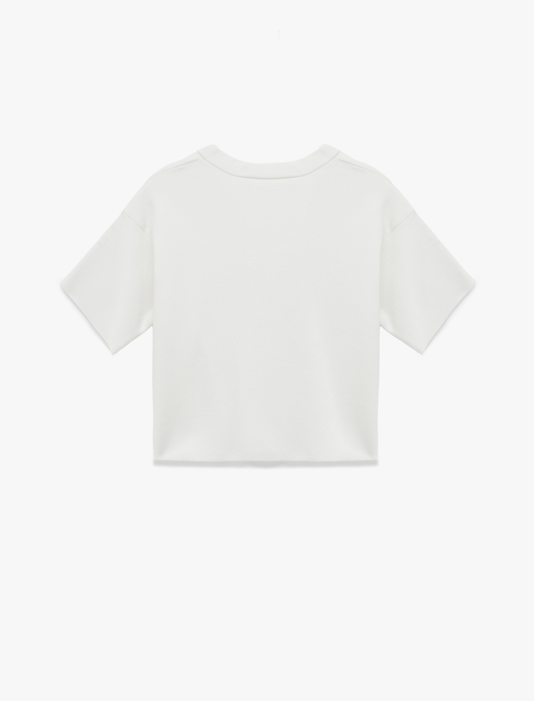   V Yaka Düğmeli Kısa Kollu Oversize Triko Hırka