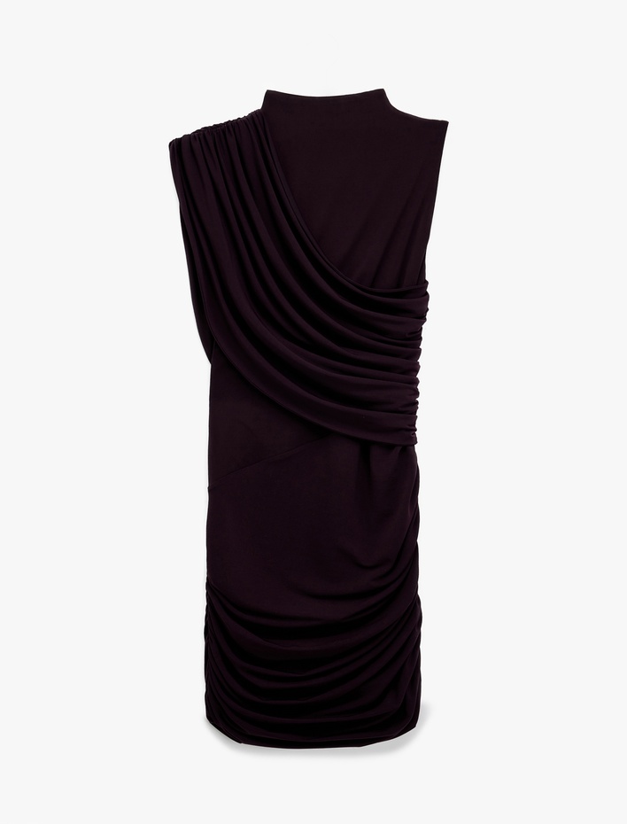  Koton X Sibil Çetinkaya -  Bisiklet Yaka Drapeli Kolsuz Mini Abiye Elbise