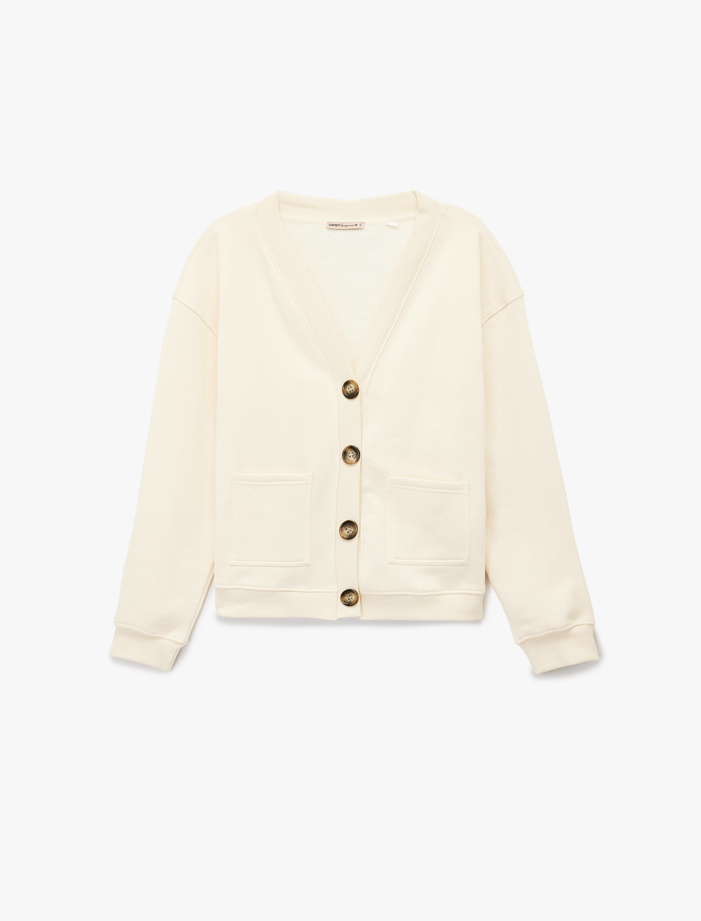 V Yaka Uzun Kollu Rahat Kesim Cepli Triko Pijama Üstü