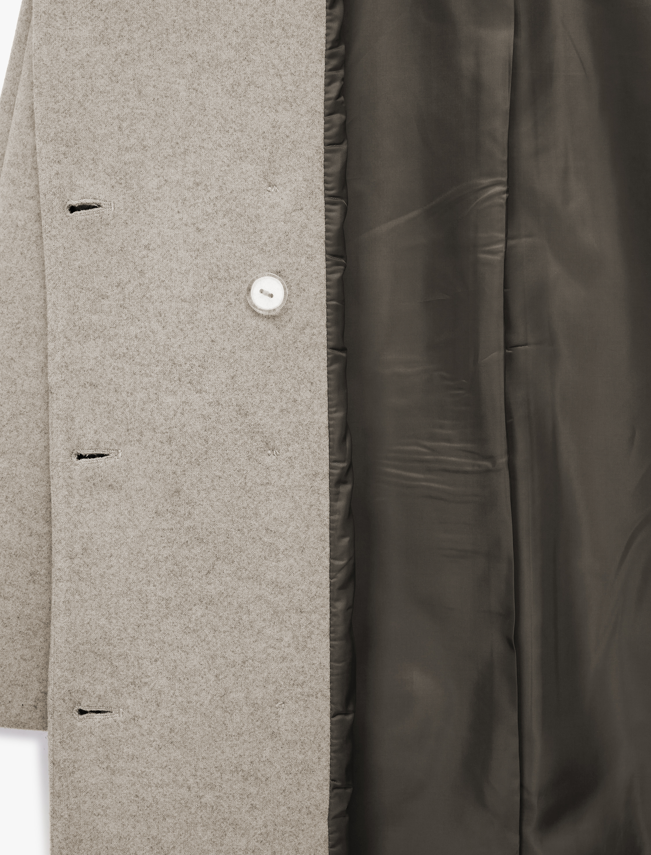   Uzun Kollu Cepli Kemerli Kruvaze Uzun Kaşe Kaban