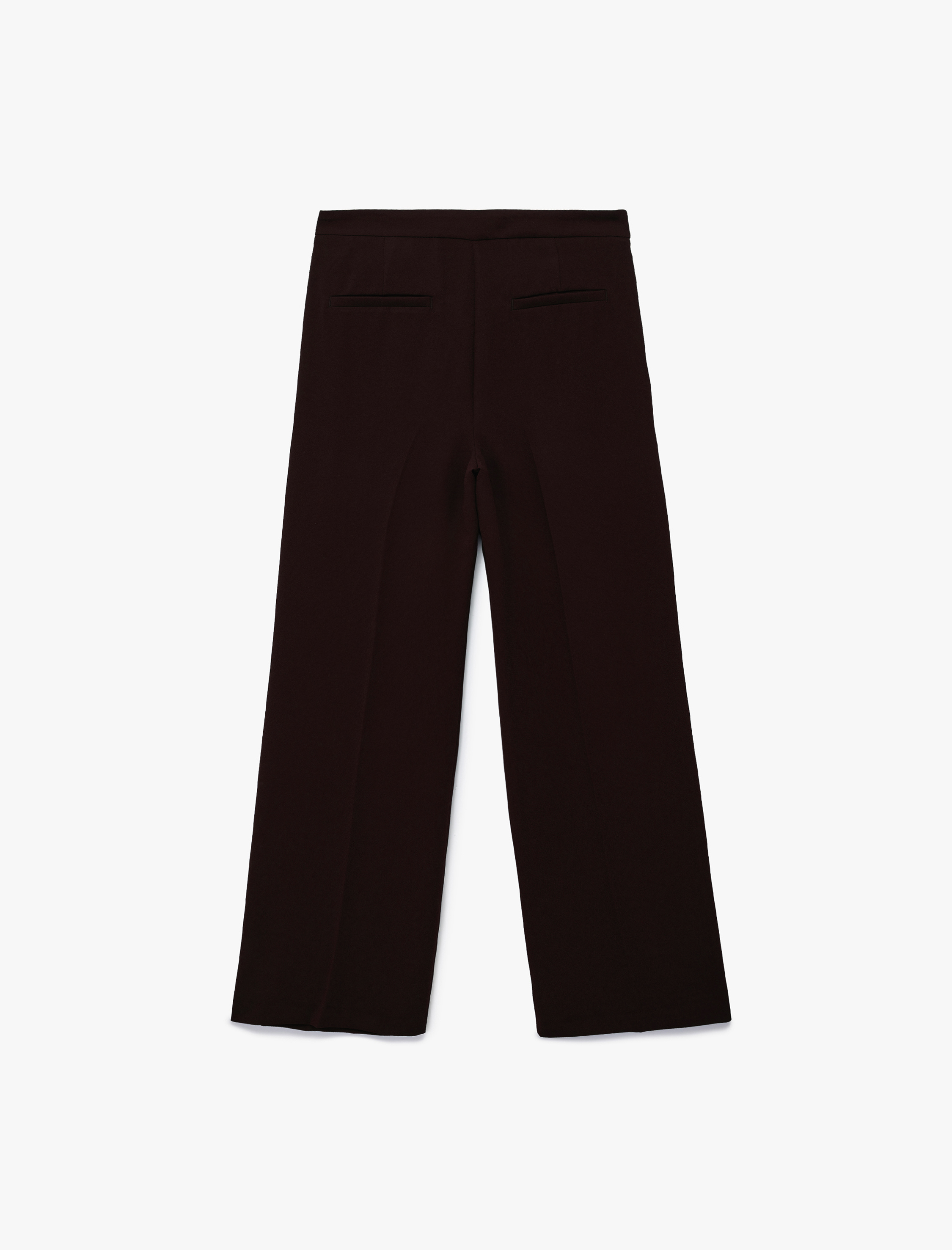   Kemer Detaylı Bilek Boy Geniş Paça Krep Palazzo Pantolon