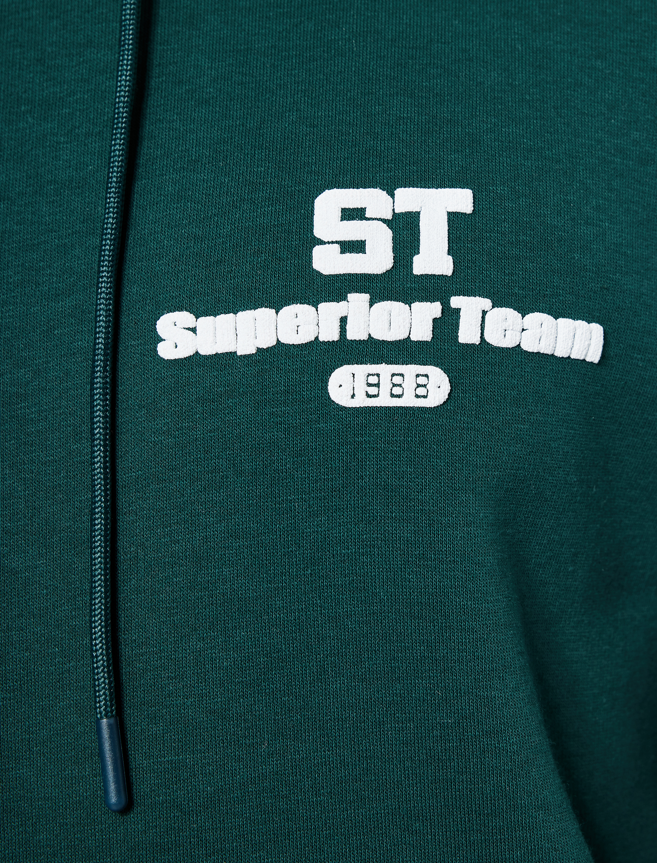   Kapşonlu Uzun Kollu Çizgili Kanguru Cepli Baskılı Sweatshirt