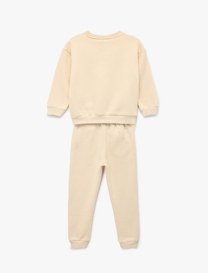 Erkek Bebek Baskılı Uzun Kollu Bisiklet Yaka Eşofman Takımı