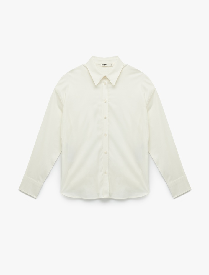  Uzun Kollu Klasik Yaka Düğmeli Basic Gömlek