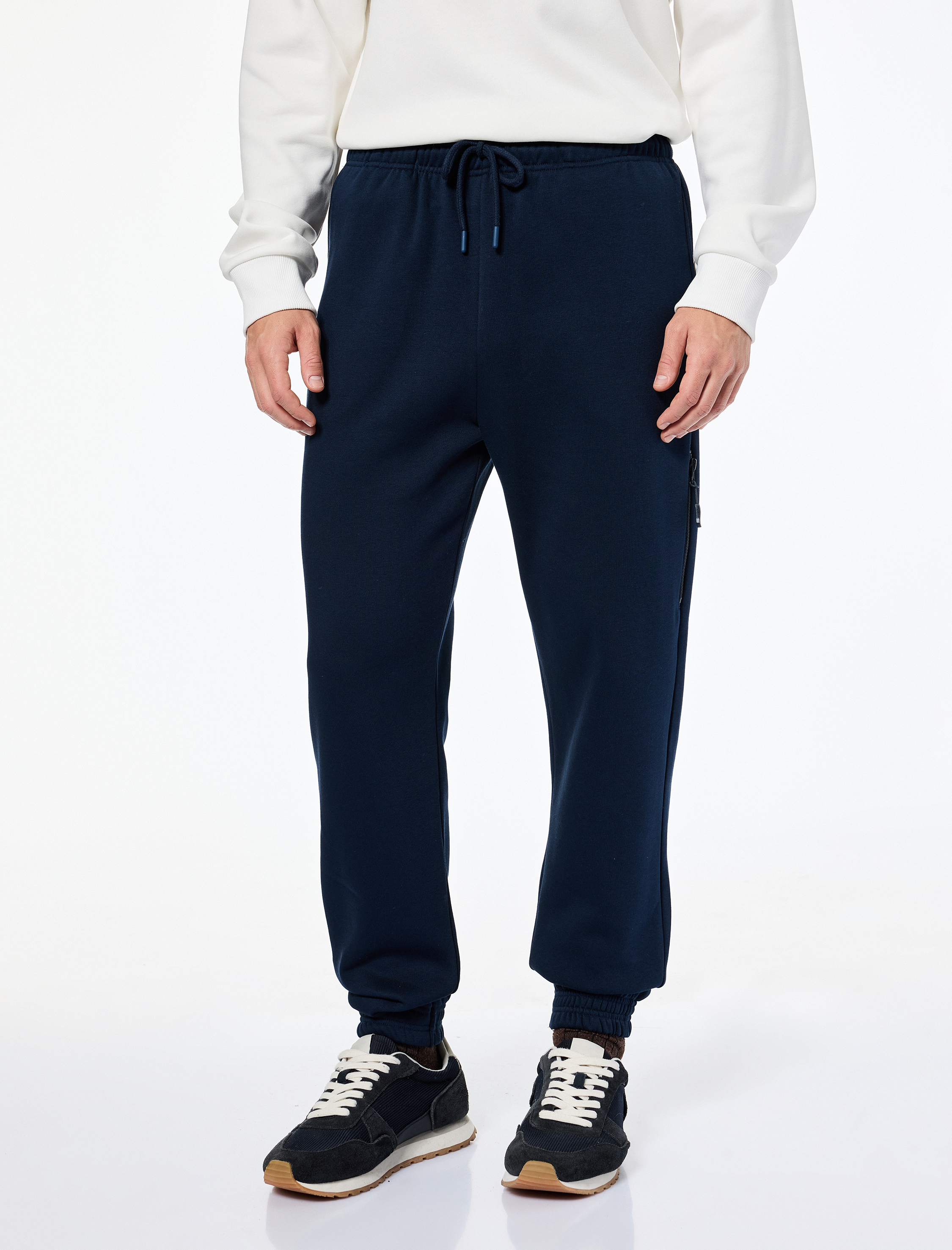   Fermuarlı Cepli Regular Fit Beli Bağcıklı Jogger Eşofman Altı