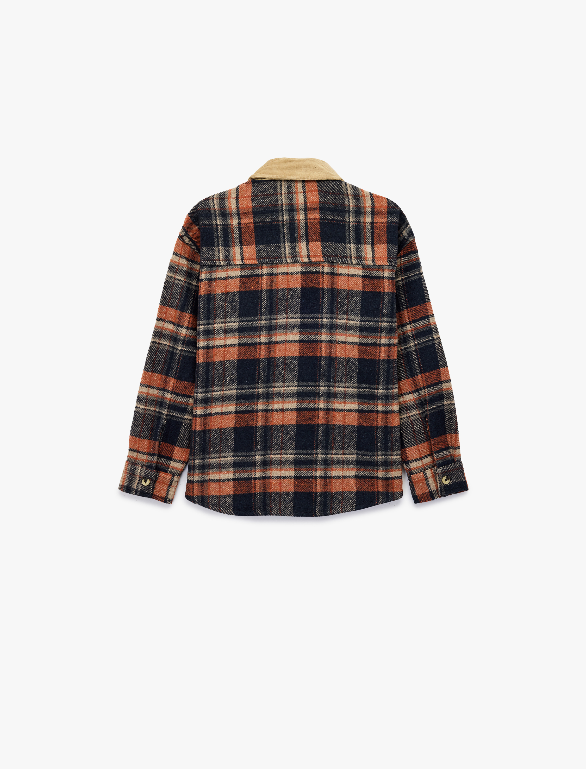  Erkek Çocuk Uzun Kollu Cep Detaylı Ekoseli Oduncu Gömlek