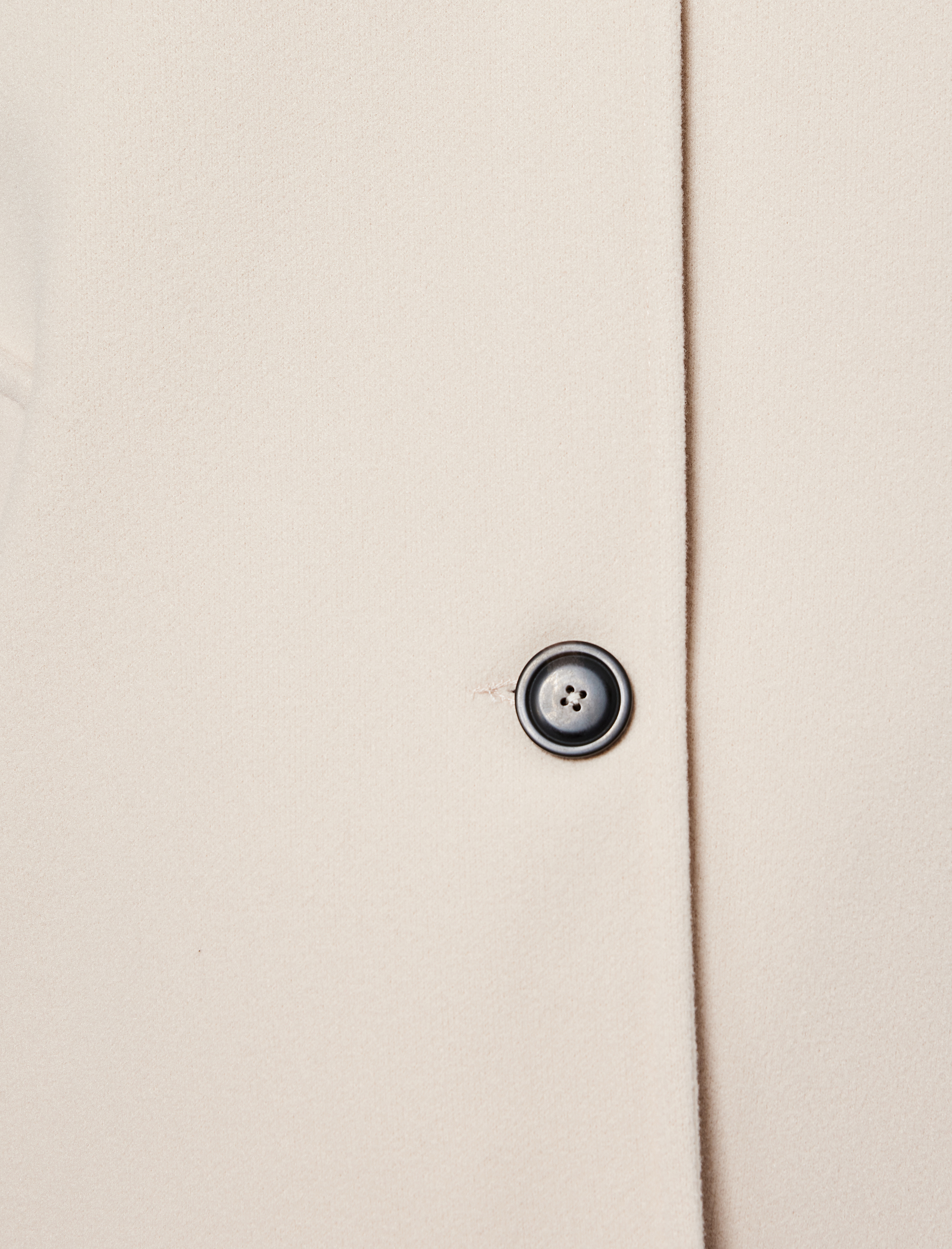   Uzun Kollu Cepli Düğmeli Çıkarılabilir Suni Kürk Yakalı Kaşe Kaban