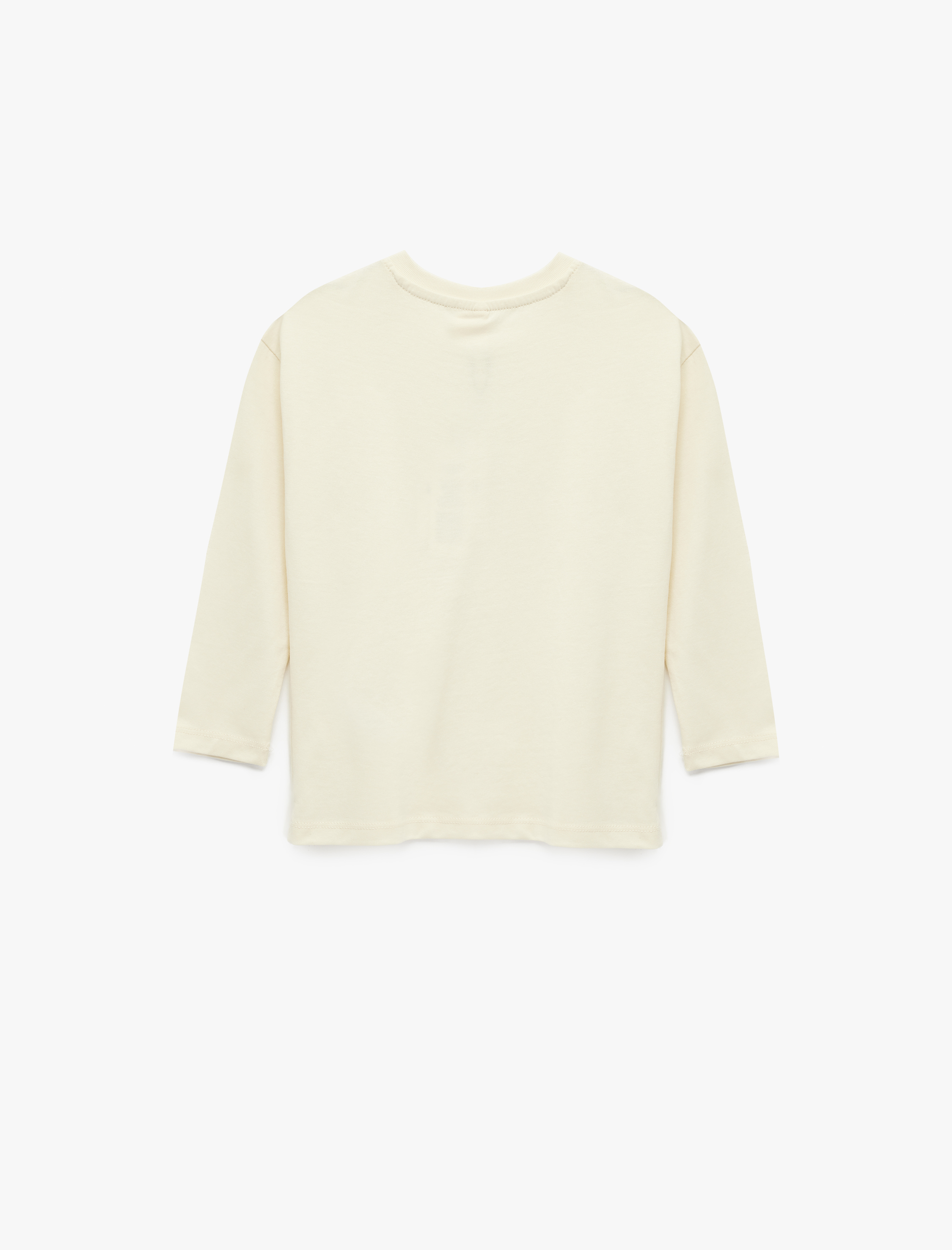  Erkek Bebek Pamuklu Uzun Kollu Bisiklet Yaka Baskılı Tişört