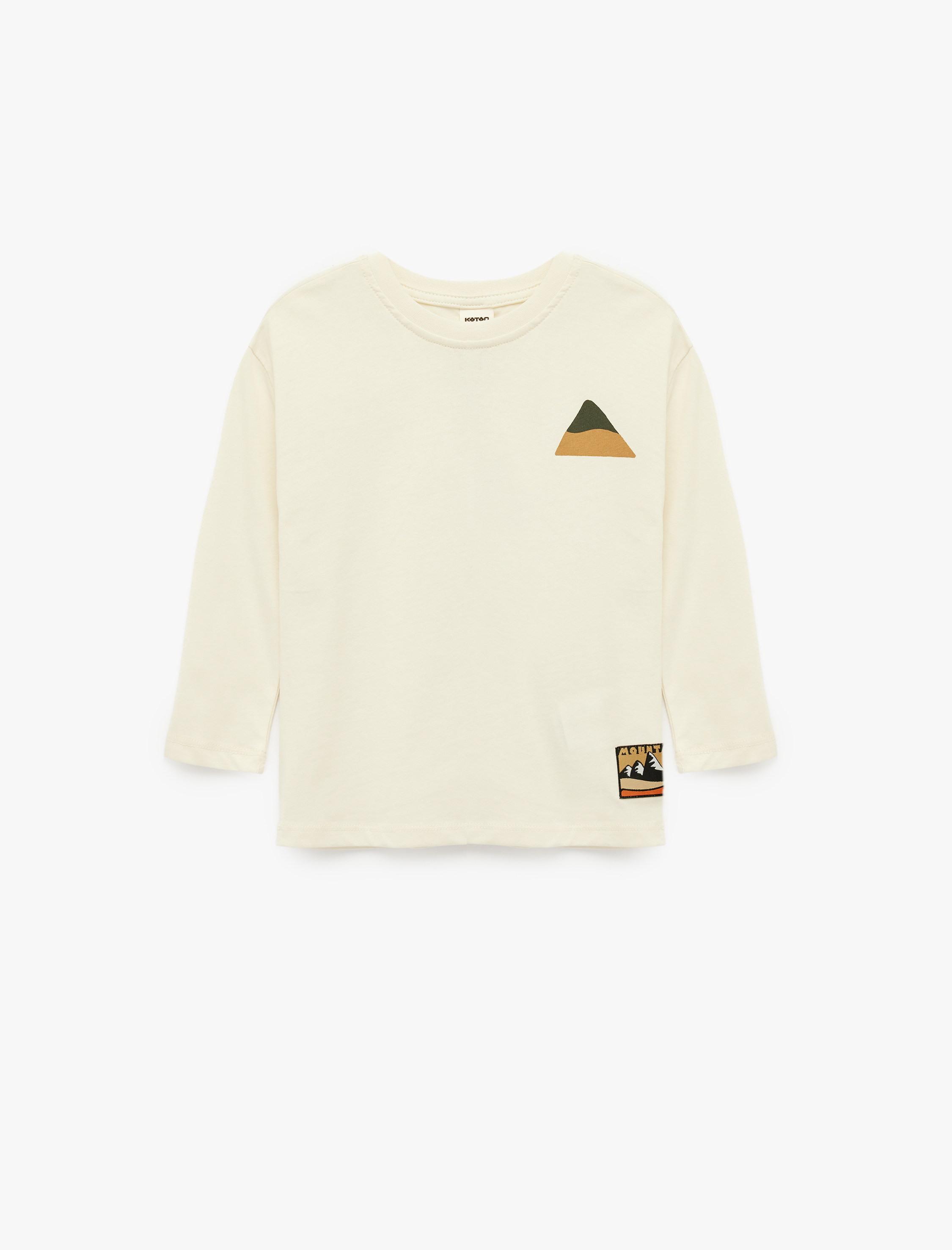  Erkek Bebek Pamuklu Uzun Kollu Bisiklet Yaka Baskılı Tişört