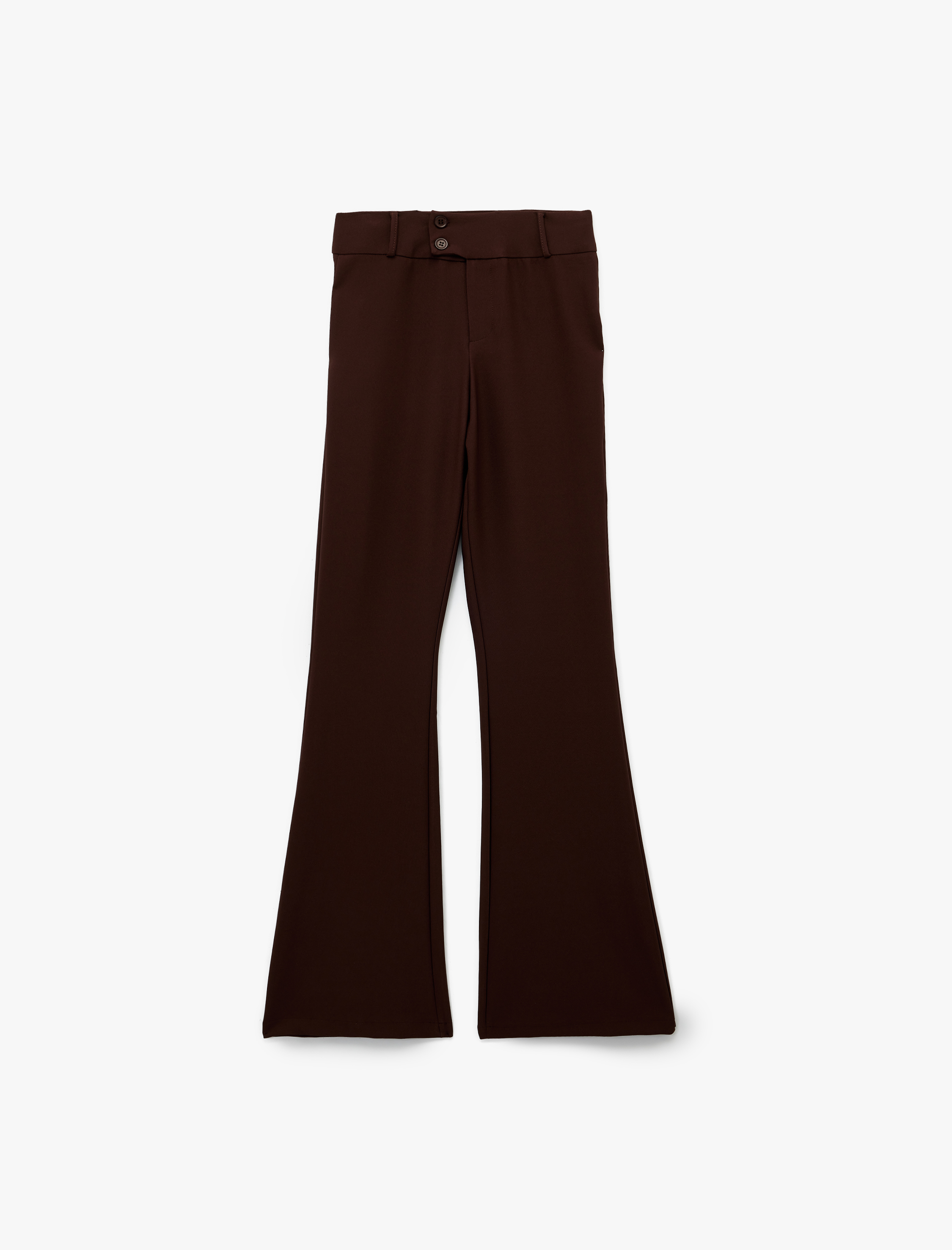   Slim Fit Çift Düğmeli İspanyol Paça Pantolon