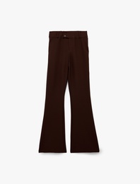 Slim Fit Çift Düğmeli İspanyol Paça Pantolon