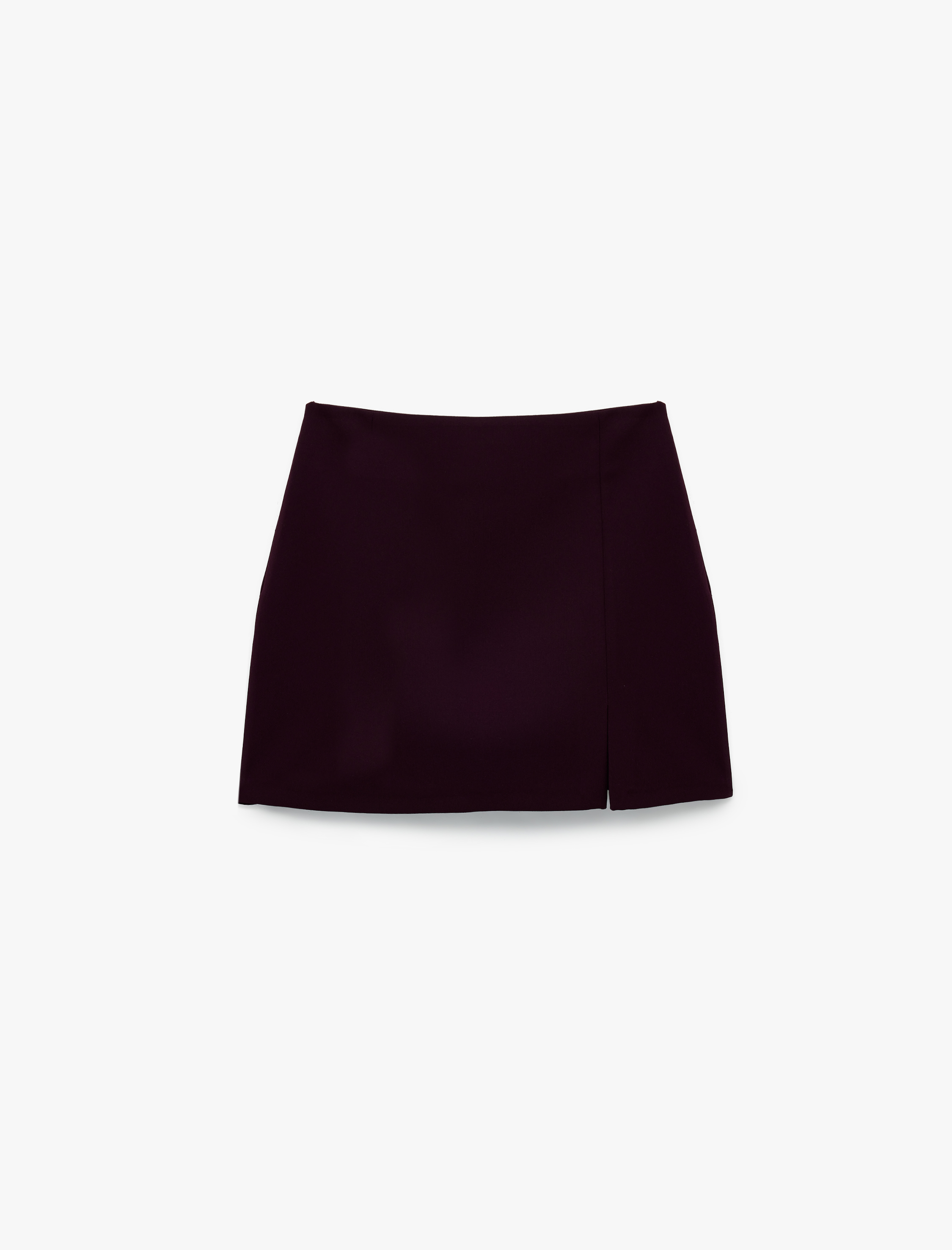   Ön Yırtmaçlı A Kesim Slim Fit Mini Etek