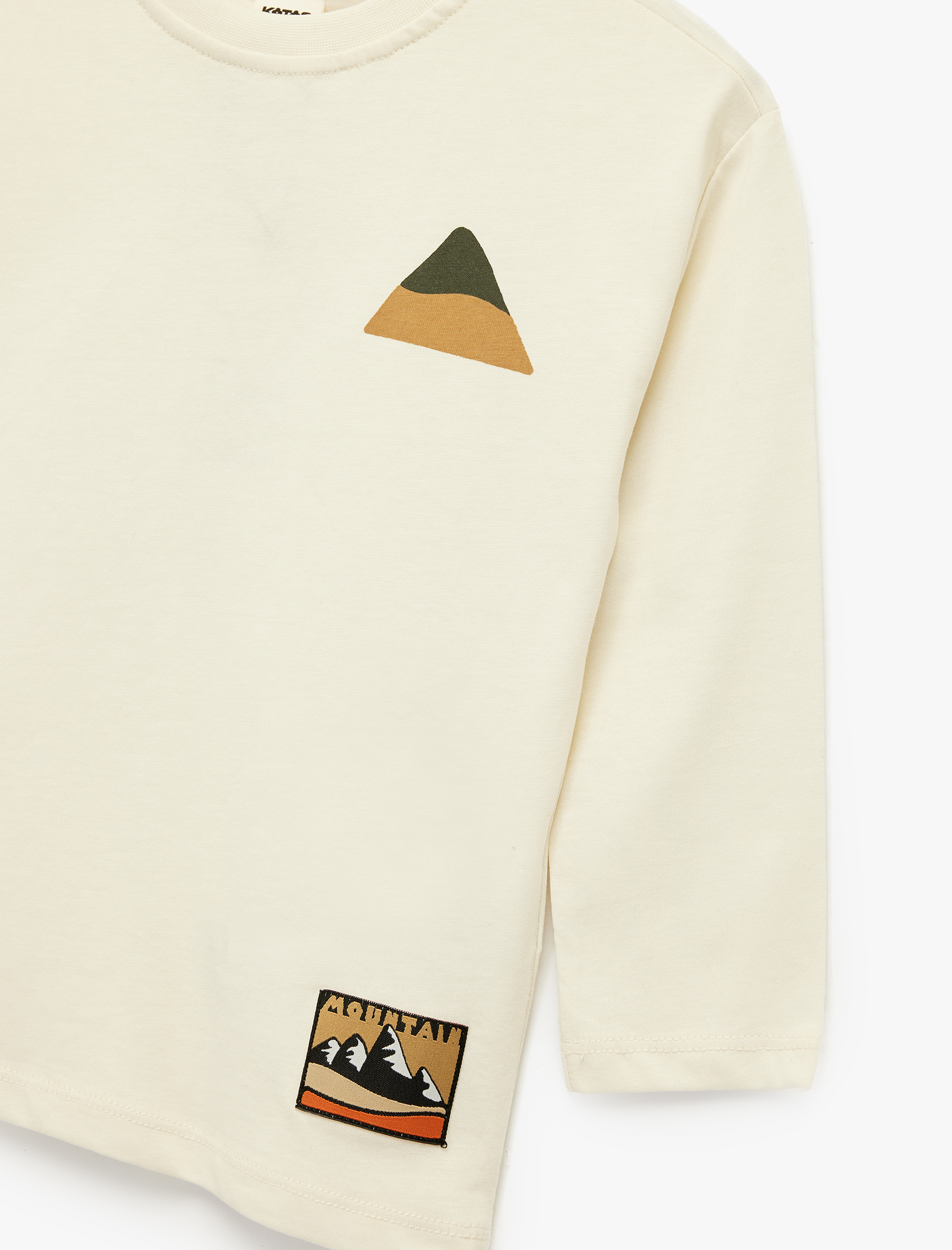  Erkek Bebek Pamuklu Uzun Kollu Bisiklet Yaka Baskılı Tişört