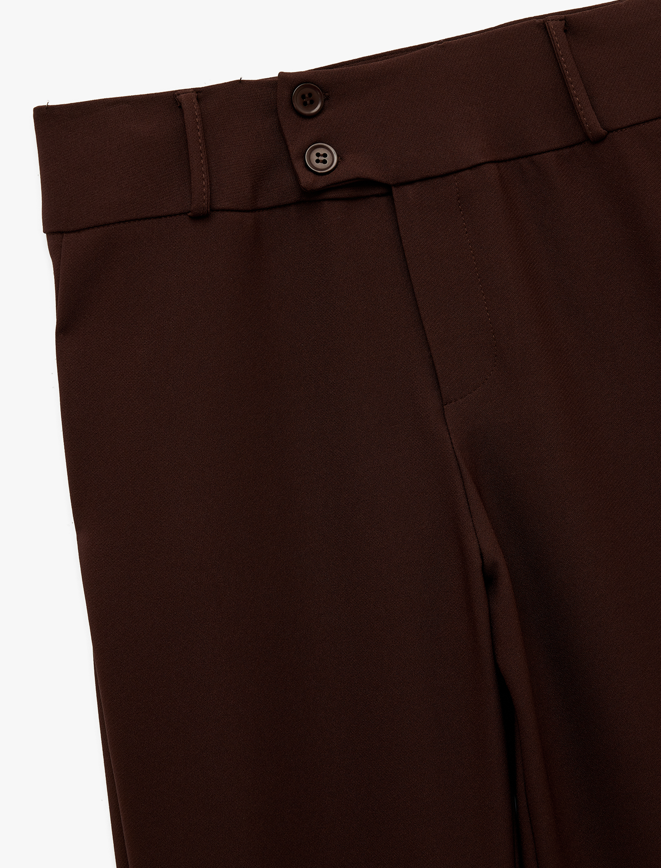   Slim Fit Çift Düğmeli İspanyol Paça Pantolon