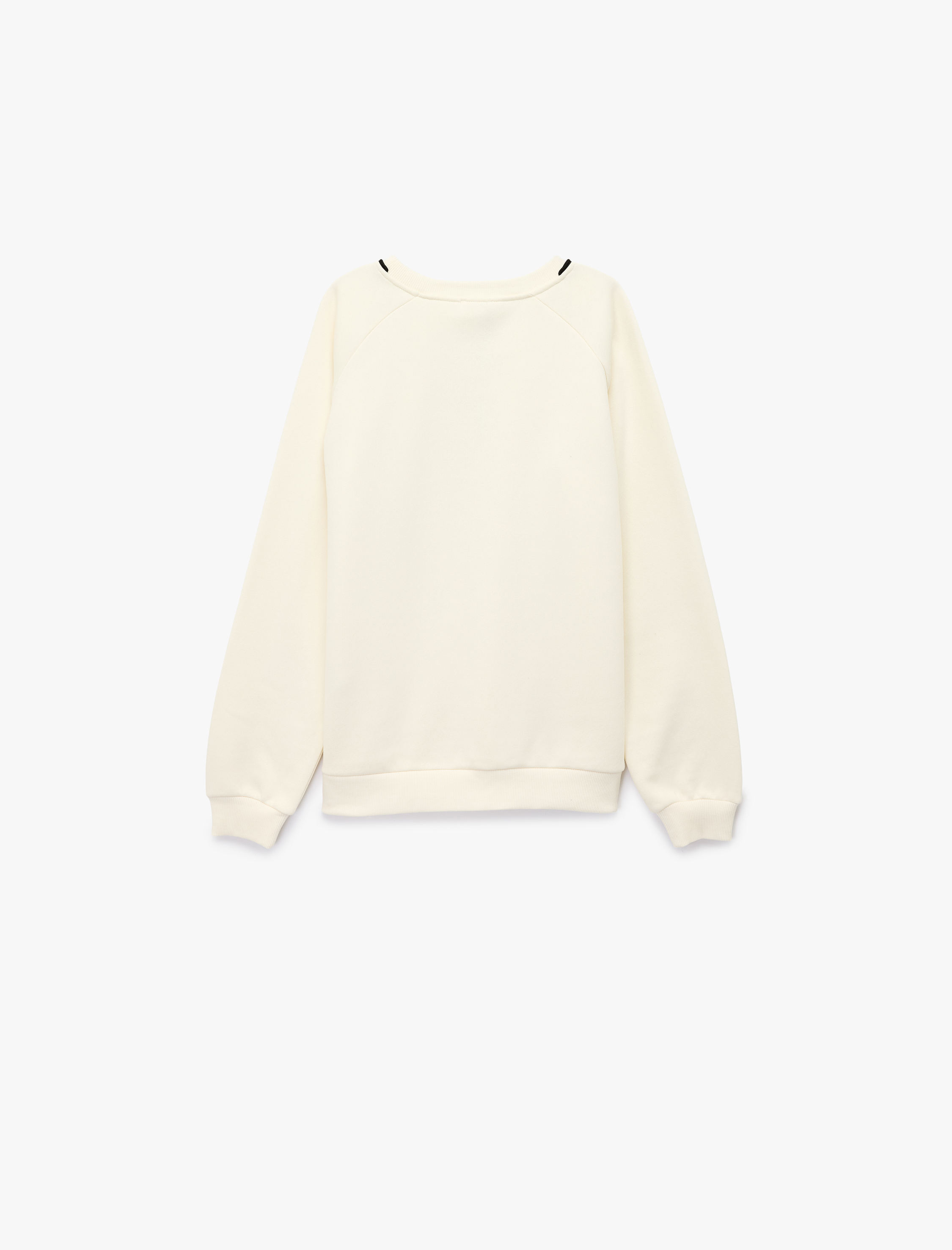  Kız Çocuk Fiyonk Detaylı Uzun Kollu Bisiklet Yaka Sweatshirt