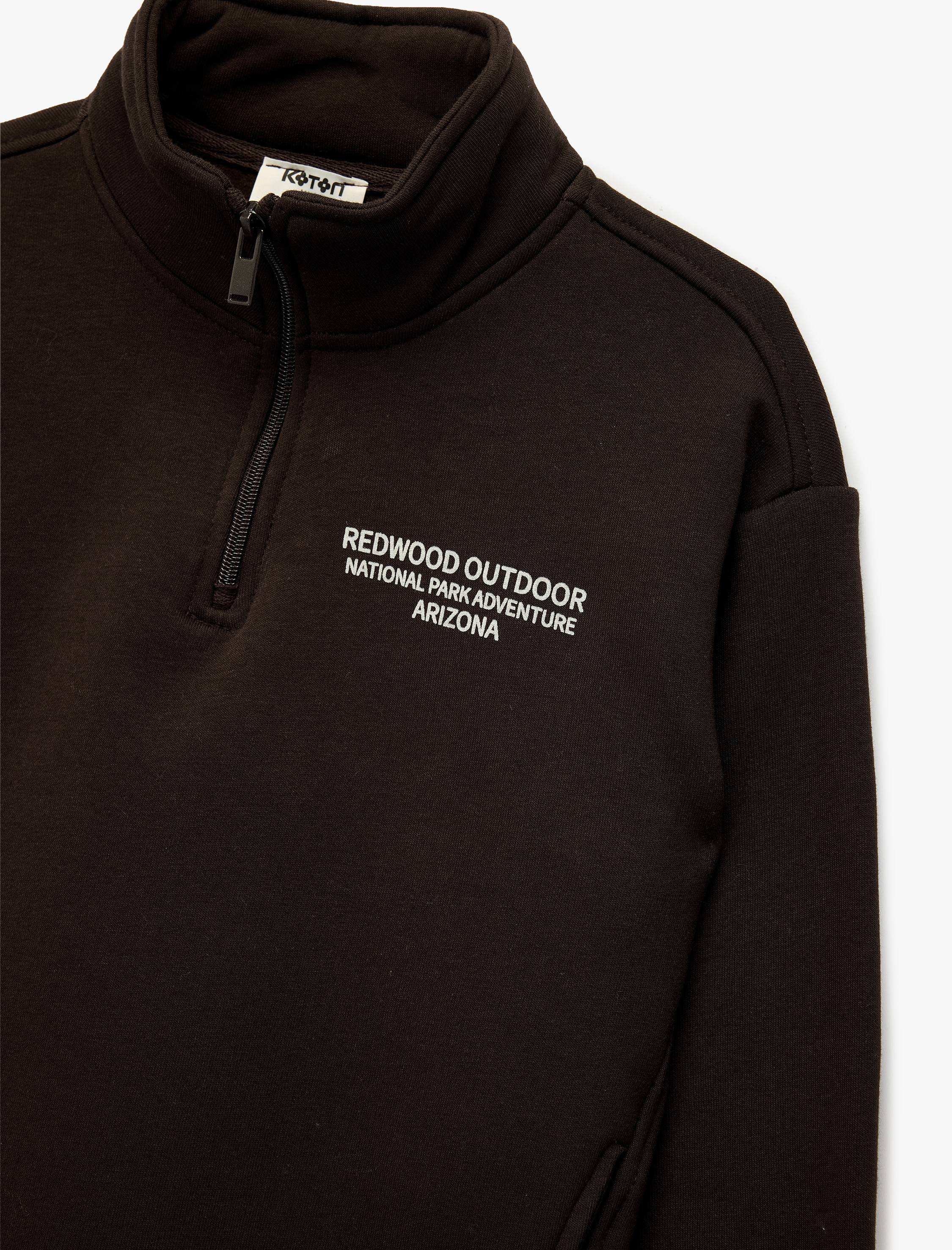  Erkek Çocuk Uzun Kollu Şardonlu Yarım Fermuarlı Dik Yaka Sweatshirt