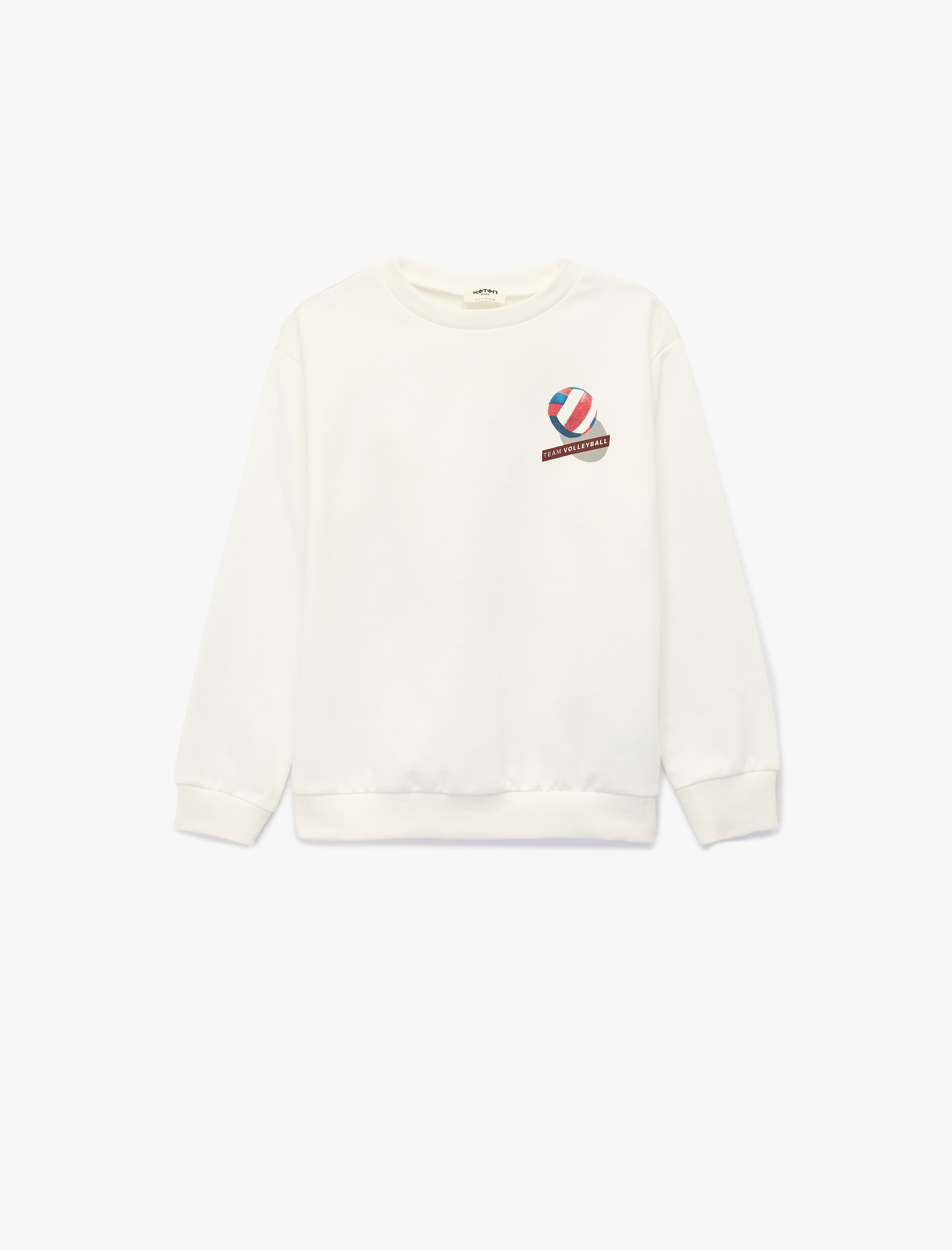  Erkek Çocuk Uzun Kollu Bisiklet Yaka Baskılı Oversize Sweatshirt