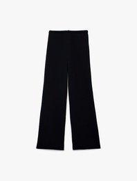 Beli Lastikli Yüksek Bel İspanyol Paça Uzun Eşofman Altı