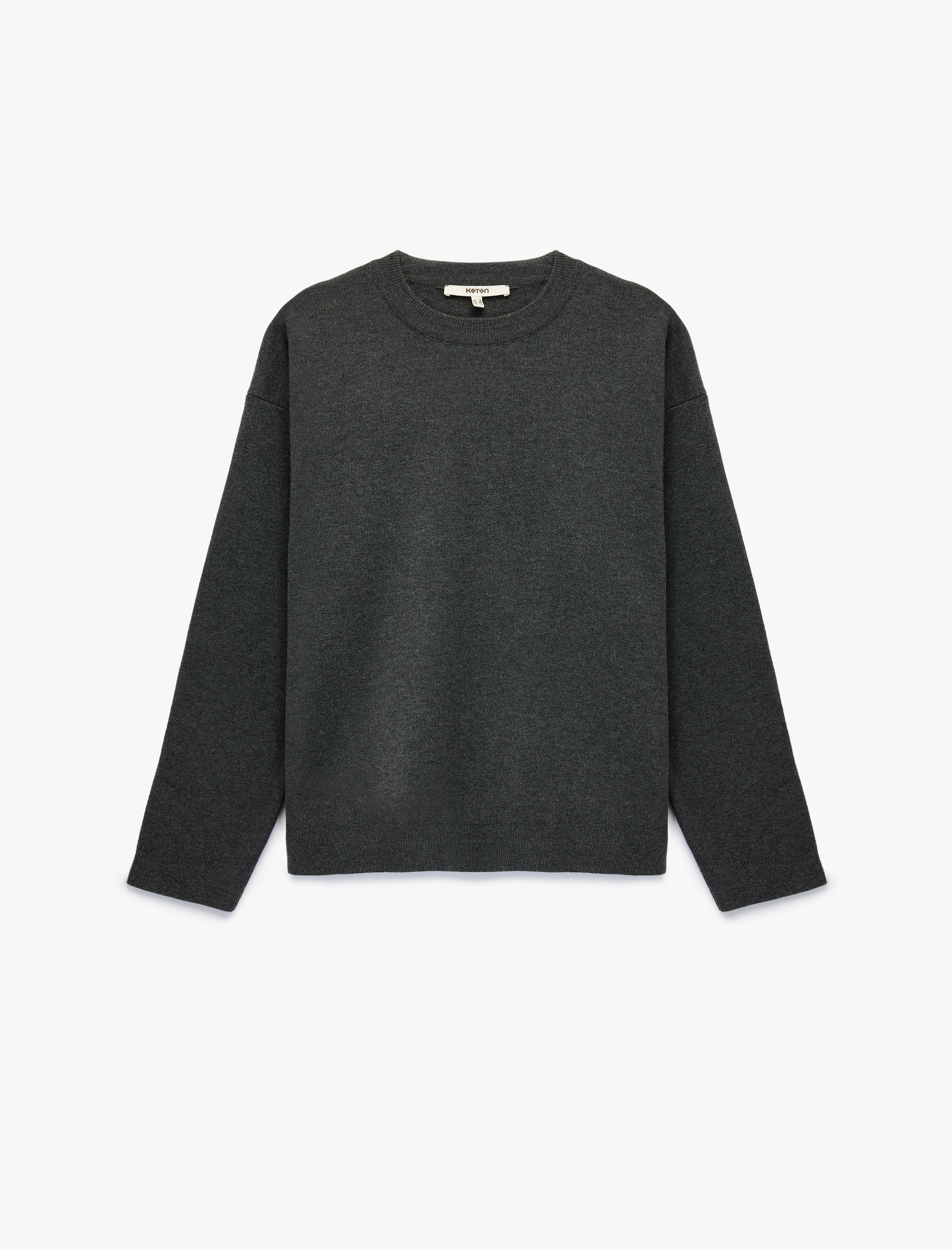   Bisiklet Yaka Uzun Kollu Triko Oversize Kazak