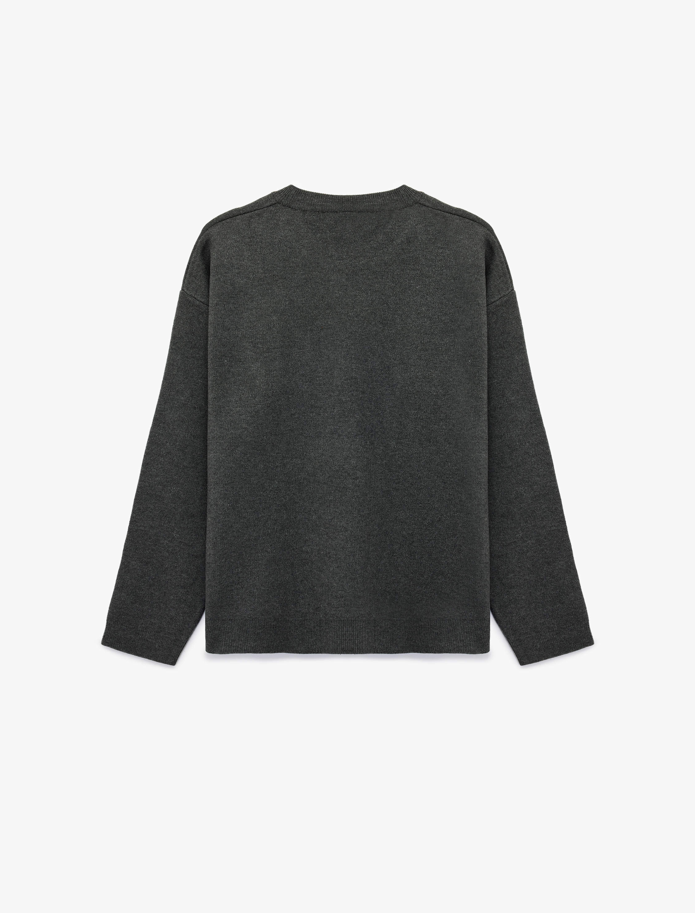   Bisiklet Yaka Uzun Kollu Triko Oversize Kazak