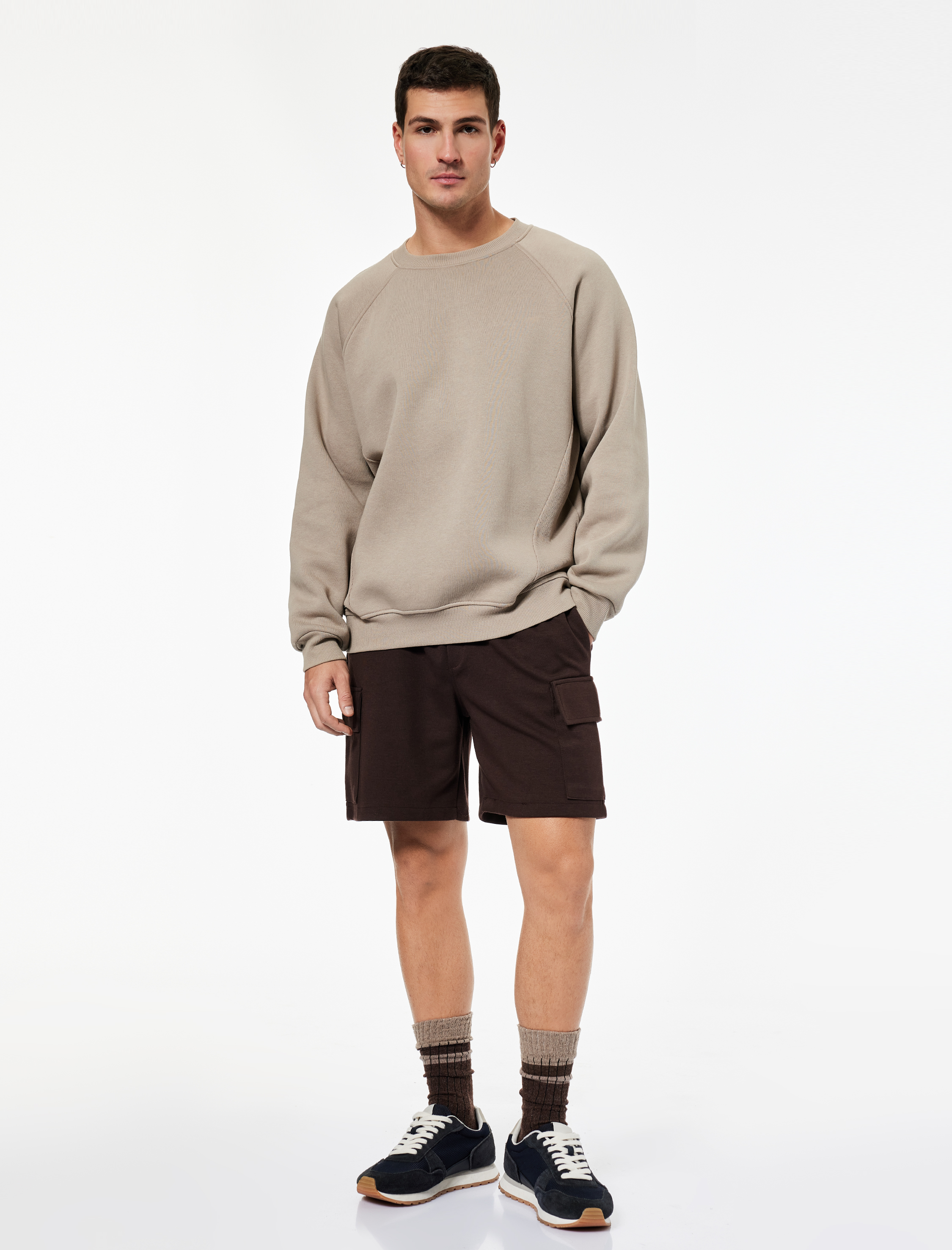   Beli Bağcıklı Rahat Kalıp Kargo Cepli Spor Şort