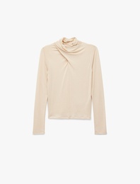 Koton X Sima Tarkan - Uzun Kollu Drapeli Çapraz Dik Yaka Body