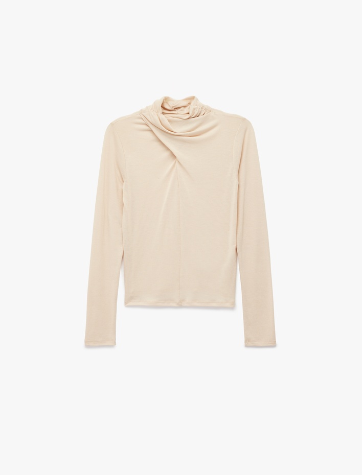  Koton X Sima Tarkan - Uzun Kollu Drapeli Çapraz Dik Yaka Body