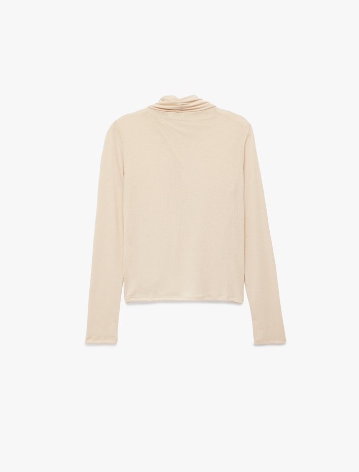  Koton X Sima Tarkan - Uzun Kollu Drapeli Çapraz Dik Yaka Body