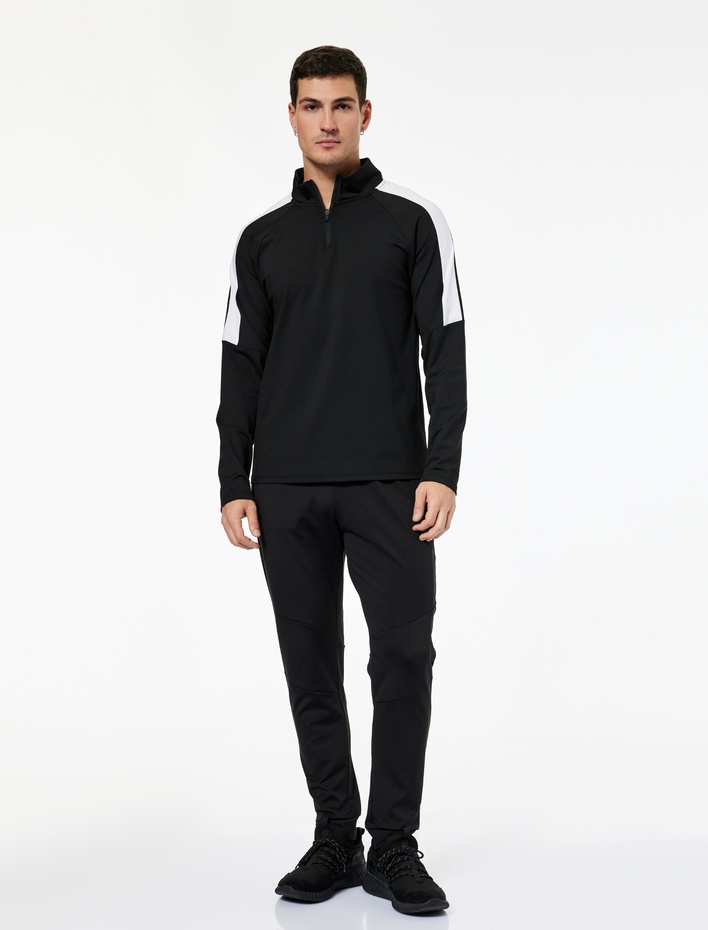  Cepli Baskı Detaylı Beli Bağcıklı Jogger Spor Eşofman Altı