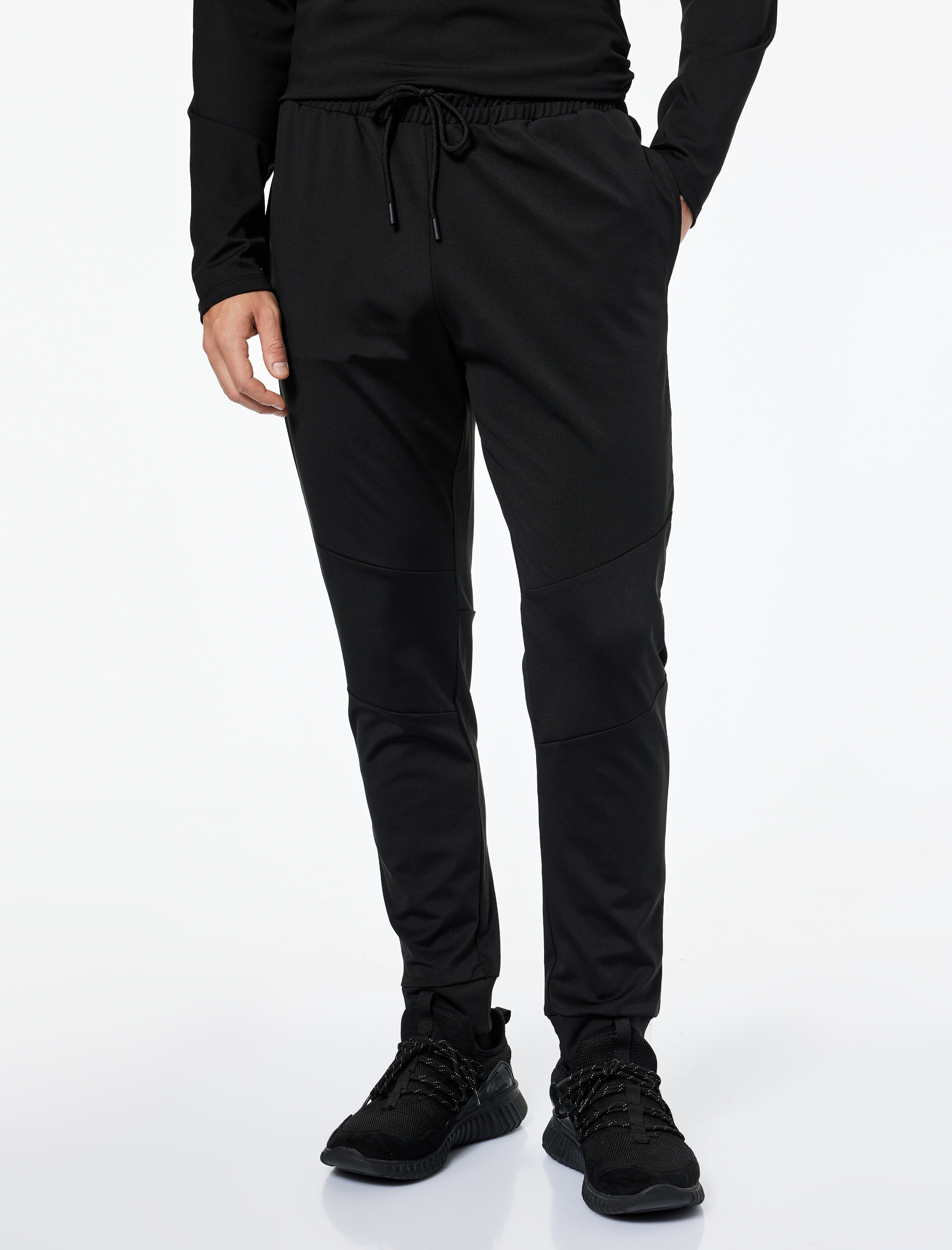   Cepli Baskı Detaylı Beli Bağcıklı Jogger Spor Eşofman Altı