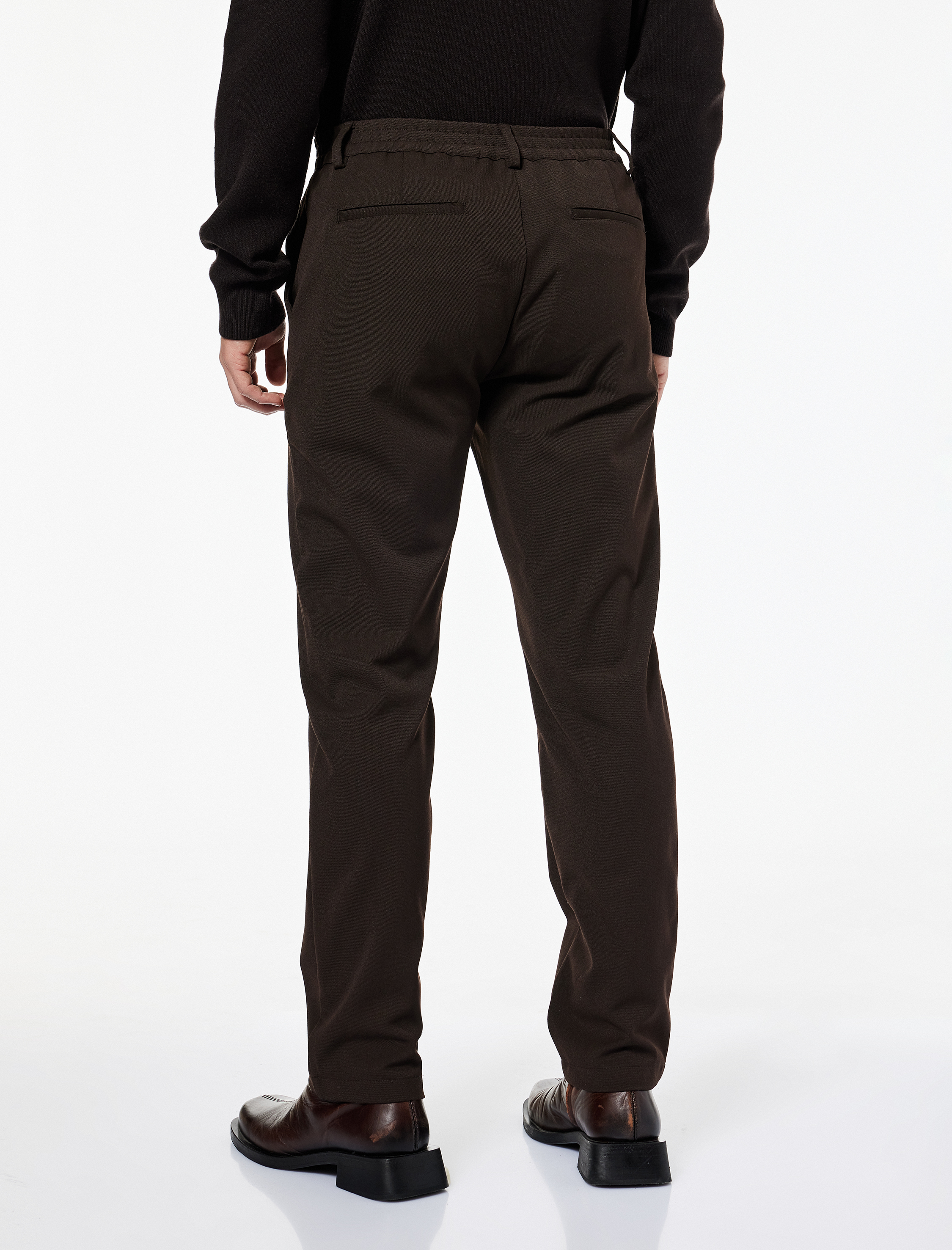   Regular Fit Beli Lastikli Cepli Viskon Karışımlı Kumaş Pantolon