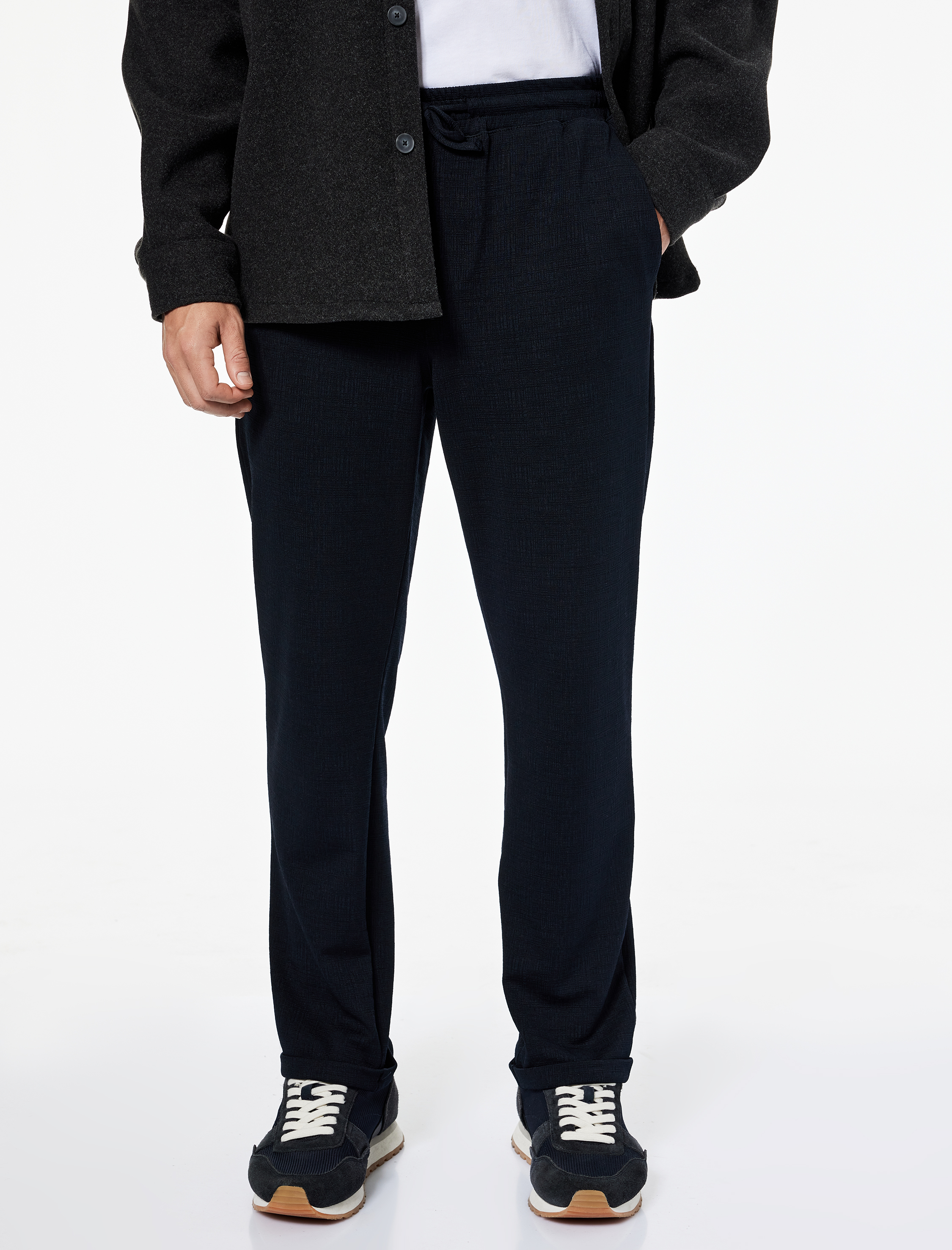   Regular Fit Cepli Beli Bağcıklı Pantolon