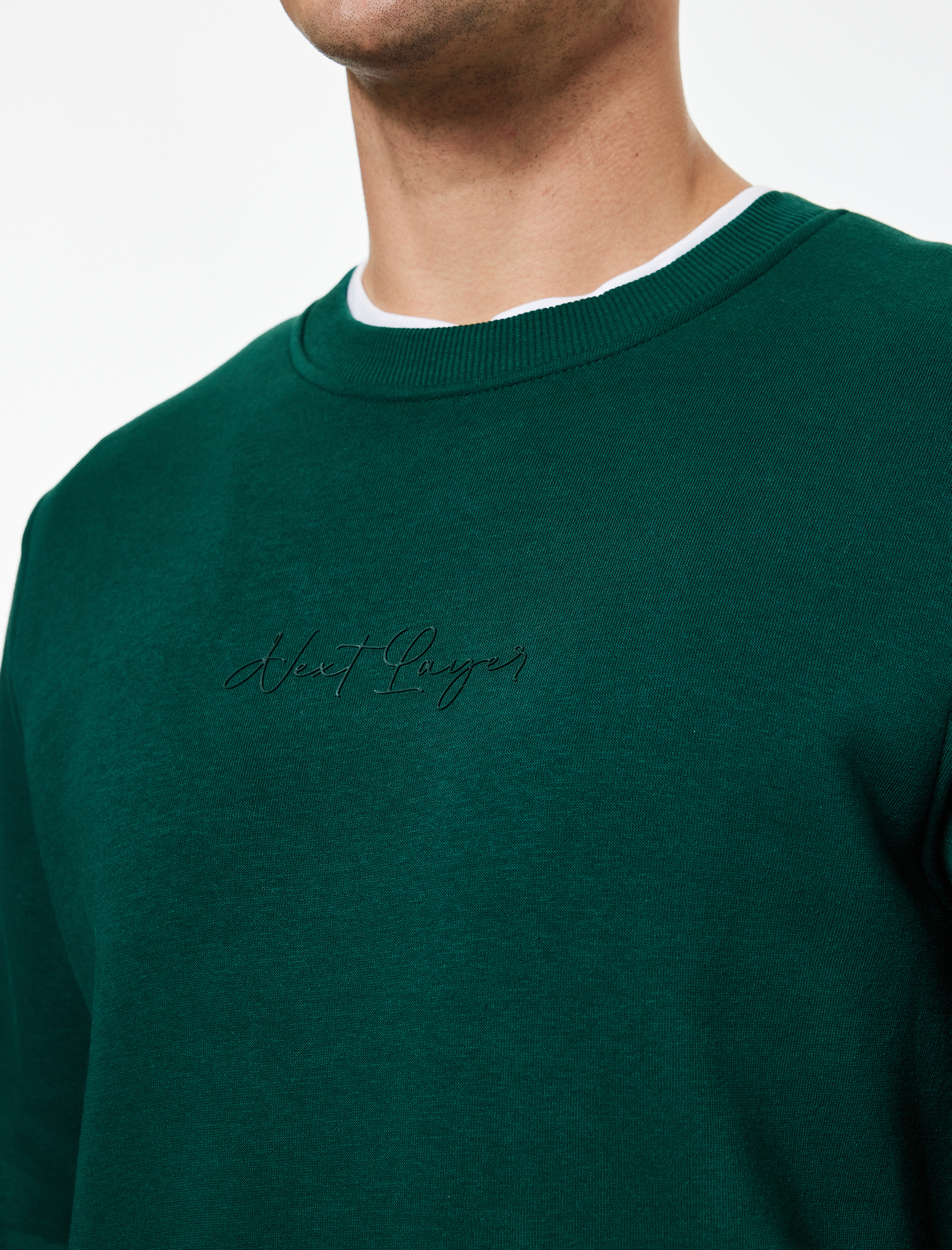   Regular Fit Pamuk Viskon Karışımlı Bisiklet Yaka Baskılı Sweatshirt