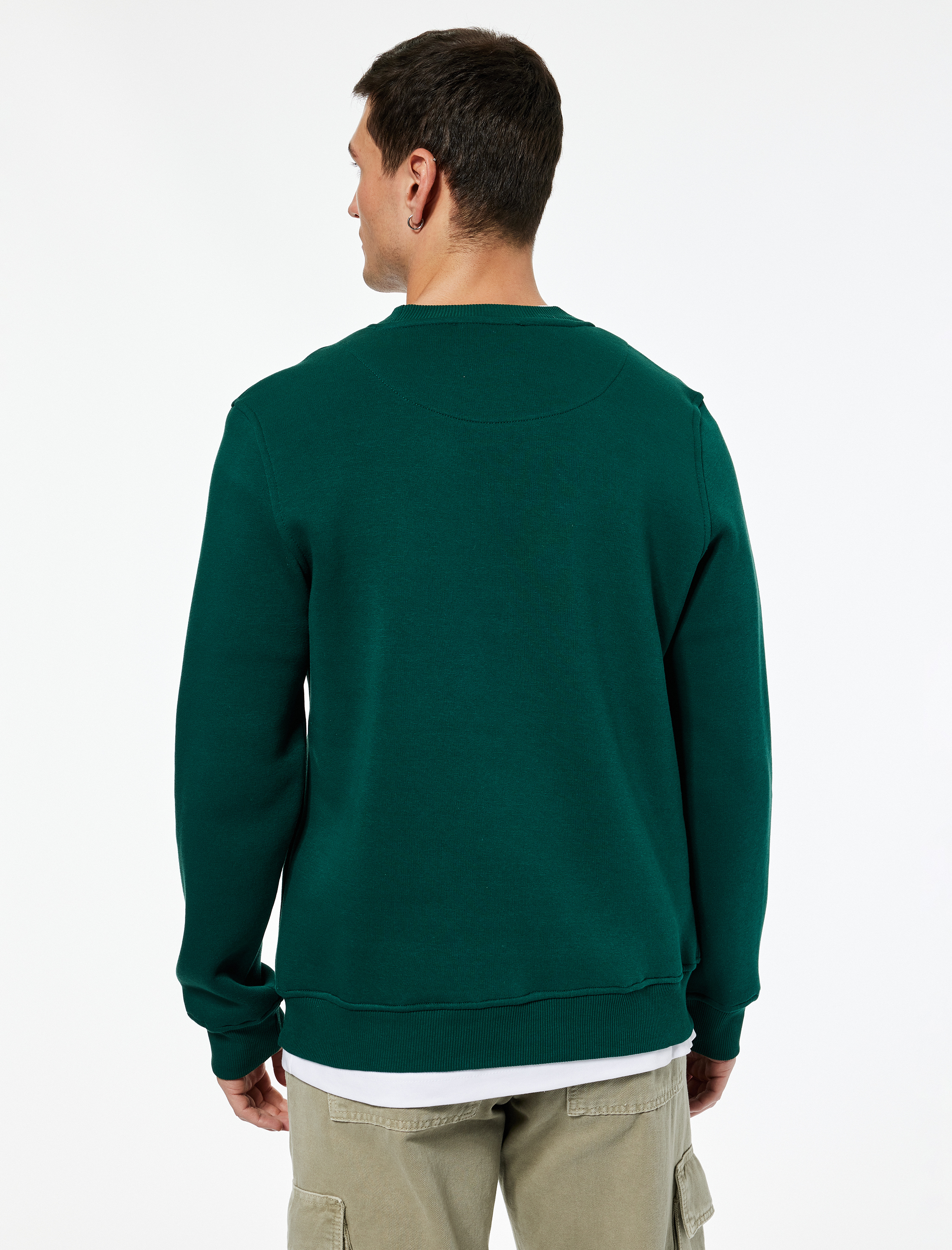   Regular Fit Pamuk Viskon Karışımlı Bisiklet Yaka Baskılı Sweatshirt