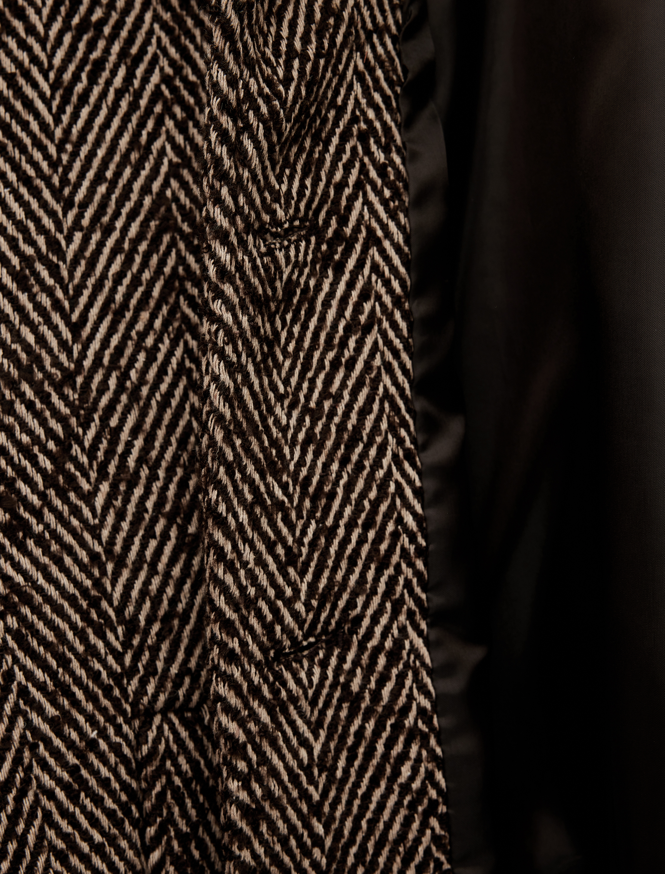   Koton X Melis Ağazat - Uzun Kollu Cepli Düğmeli Desenli Kaşe Ceket