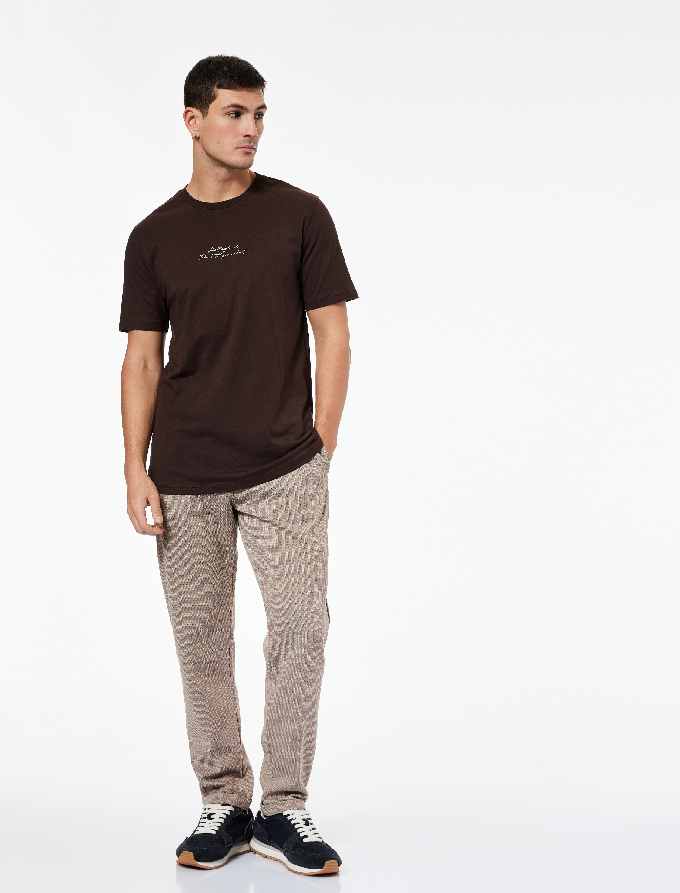   Straight Fit Pike Kumaş Cep Detaylı Rahat Kesim Beli Bağcıklı Pantolon