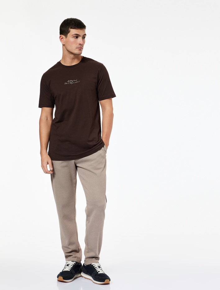  Straight Fit Pike Kumaş Cep Detaylı Rahat Kesim Beli Bağcıklı Pantolon